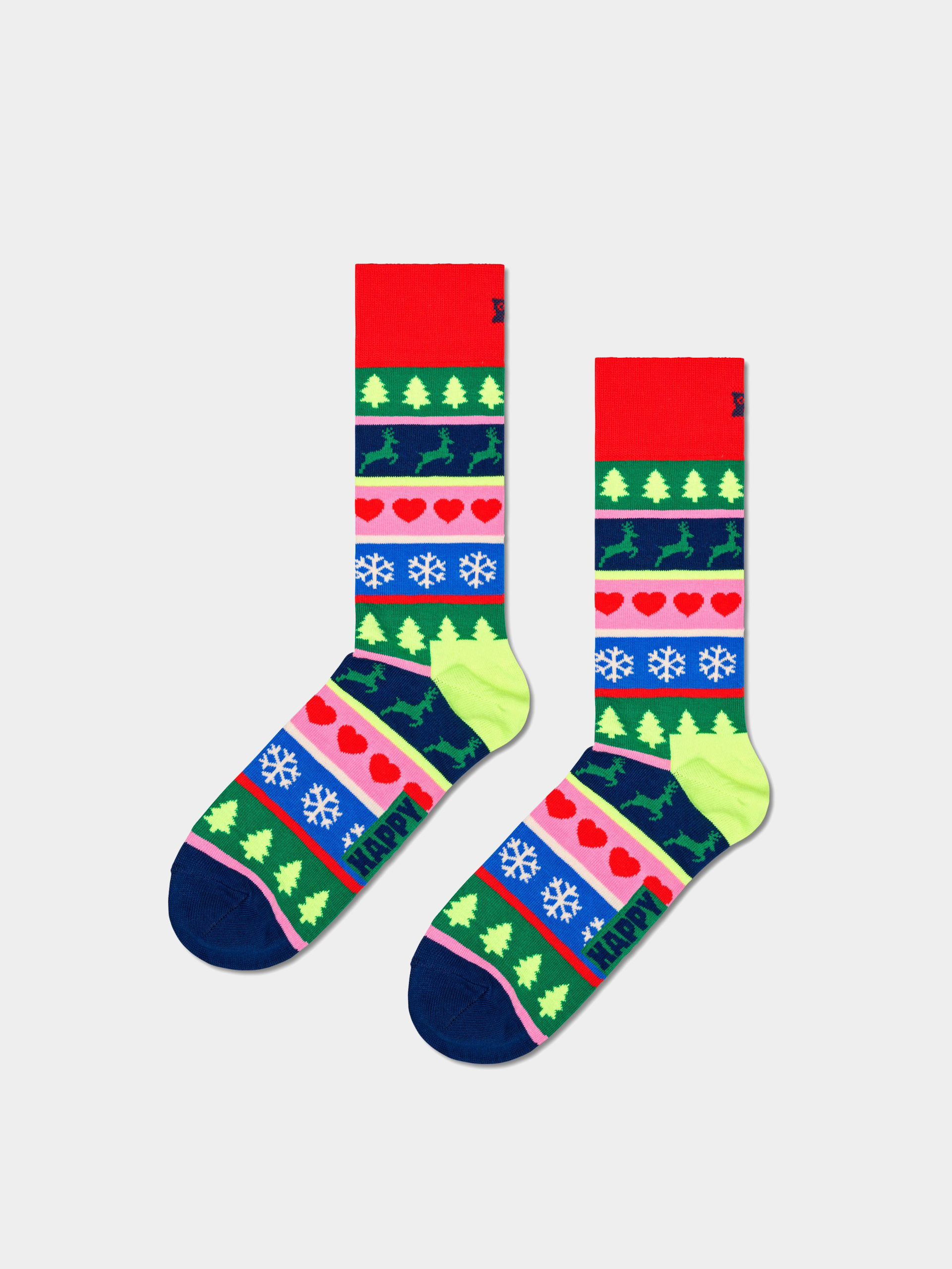 Happy Socks Christmas Stripe Zokni (red)