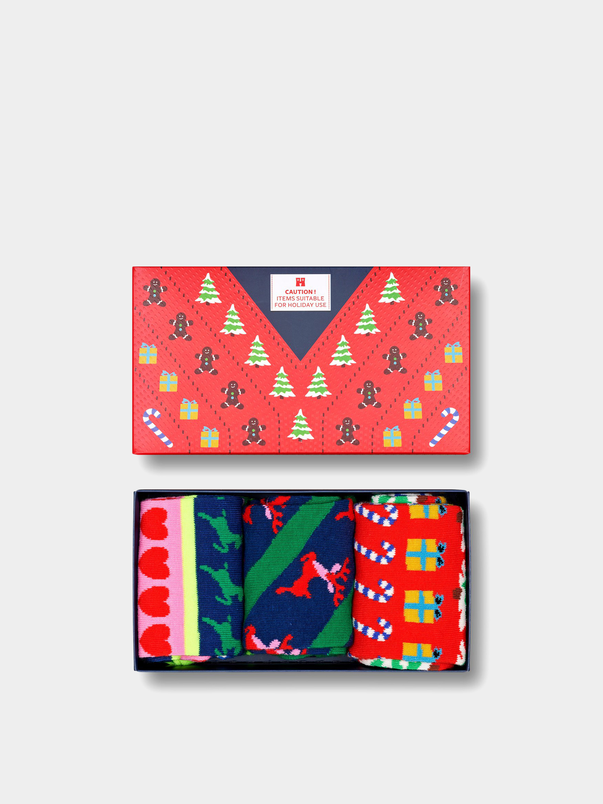 Happy Socks 3 Pack X Mas Sweaters Gift Set Zokni (red)