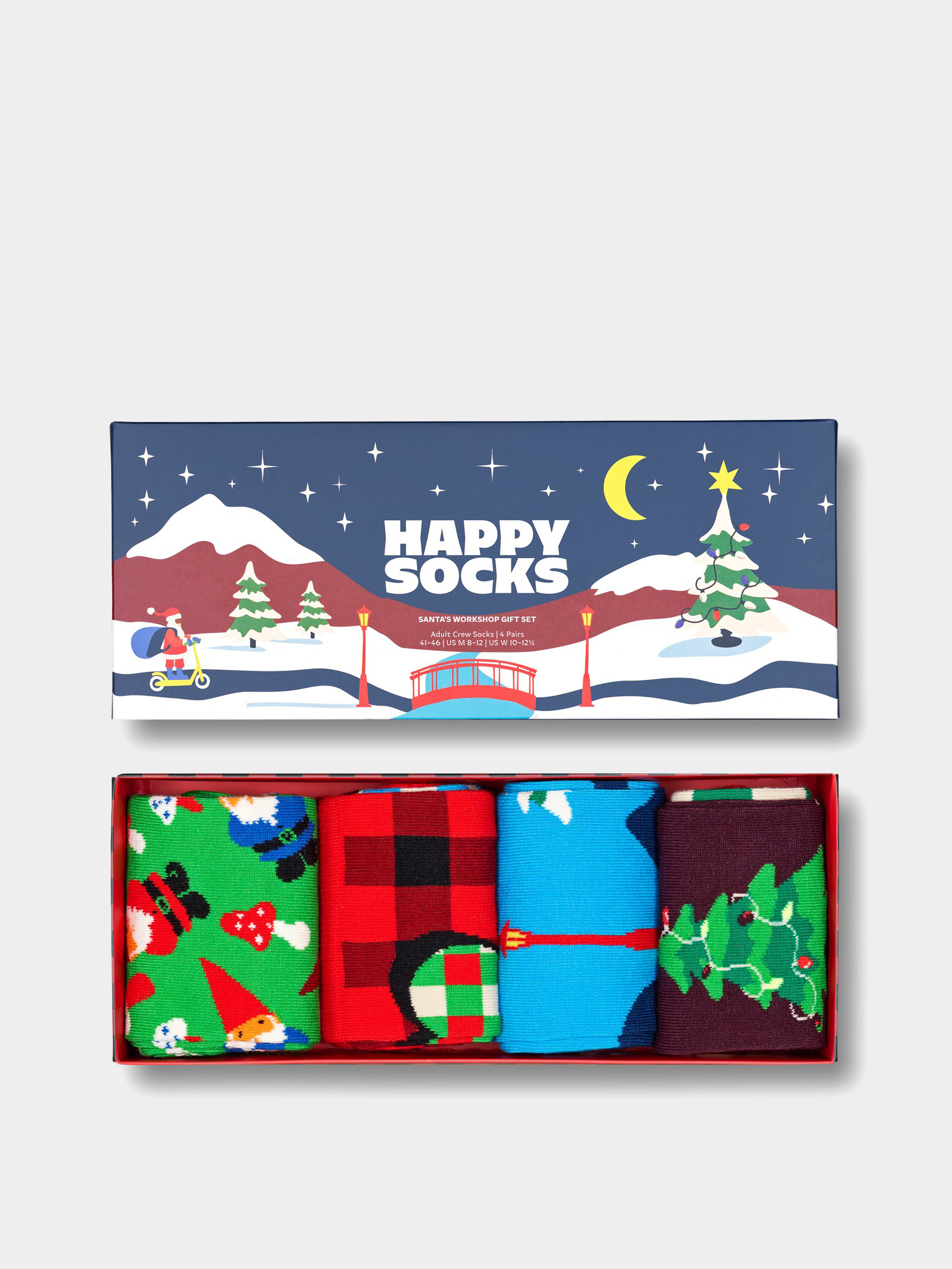 Happy Socks 4 Pack Santa's Workshops Gift Set Zokni (green)