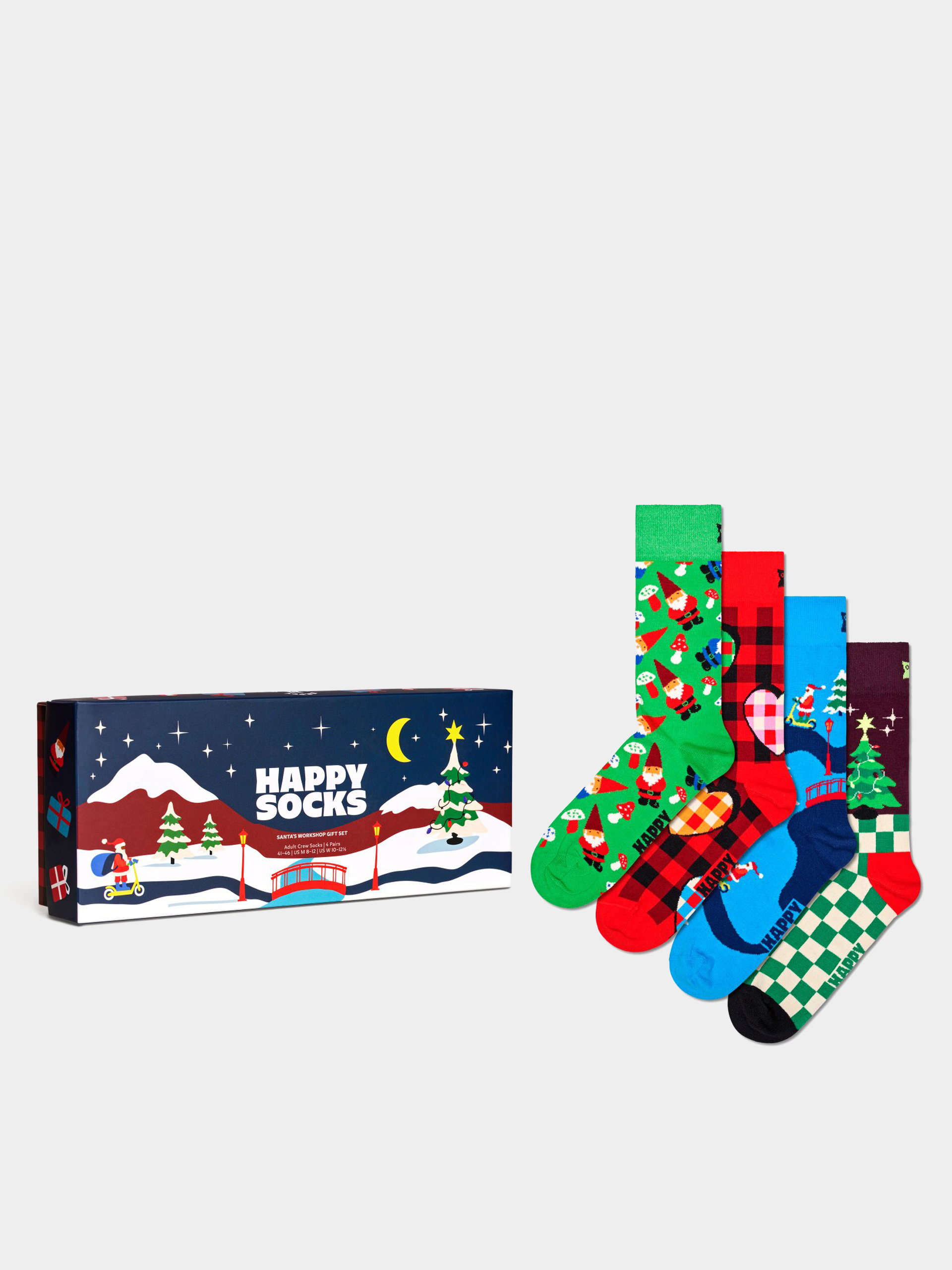Happy Socks 4 Pack Santa's Workshops Gift Set Zokni (green)