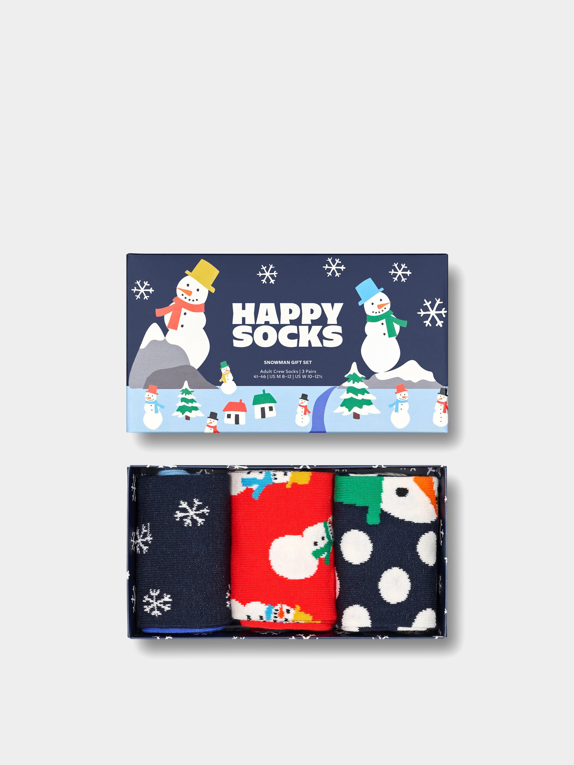 Happy Socks 3 Pack Snowmans Gift Set Zokni (navy)