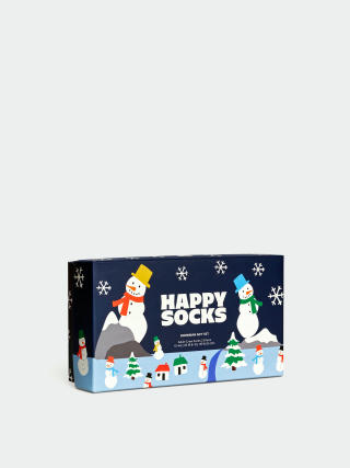 Happy Socks 3 Pack Snowmans Gift Set Zokni (navy)