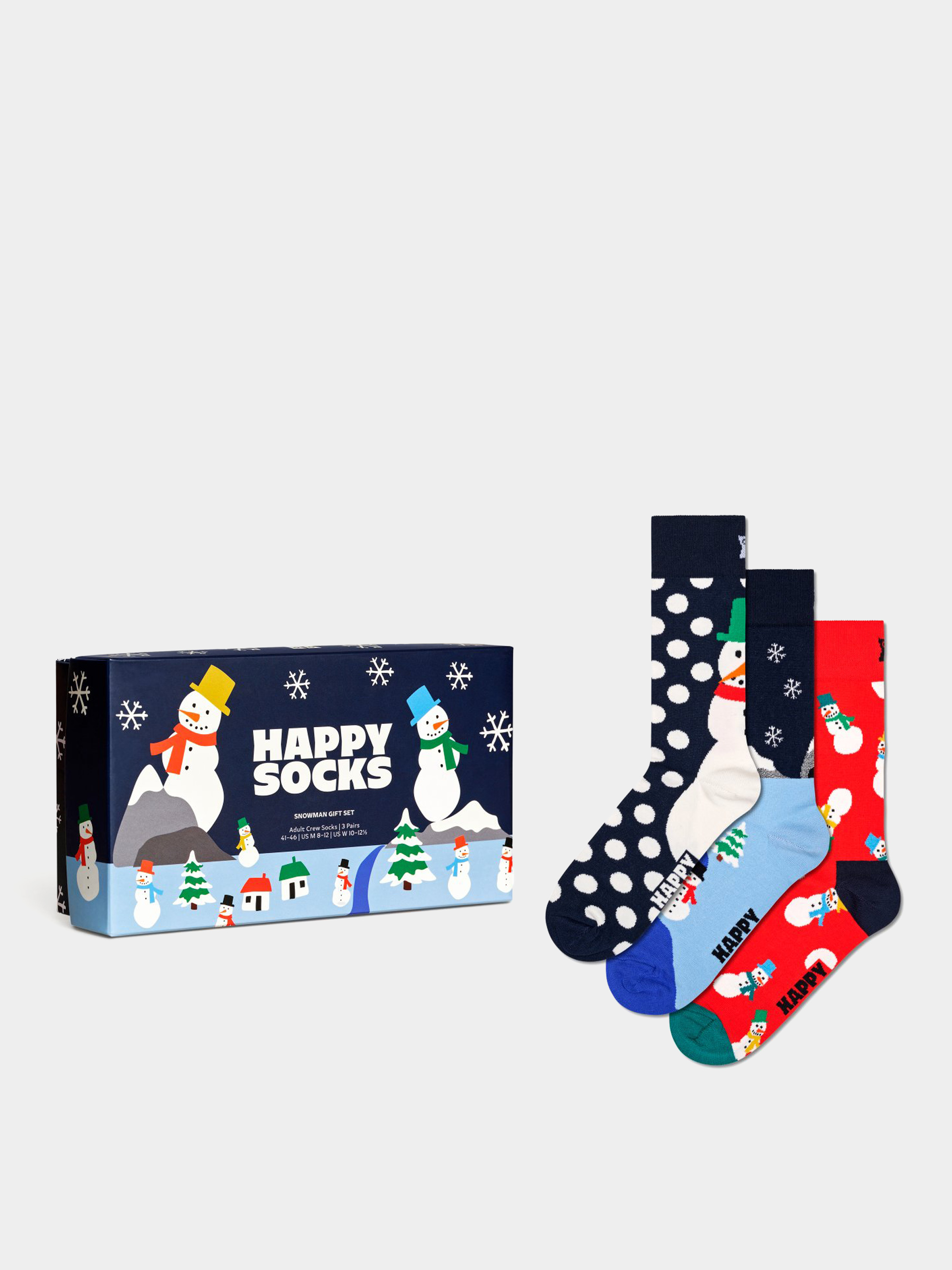 Happy Socks 3 Pack Snowmans Gift Set Zokni (navy)