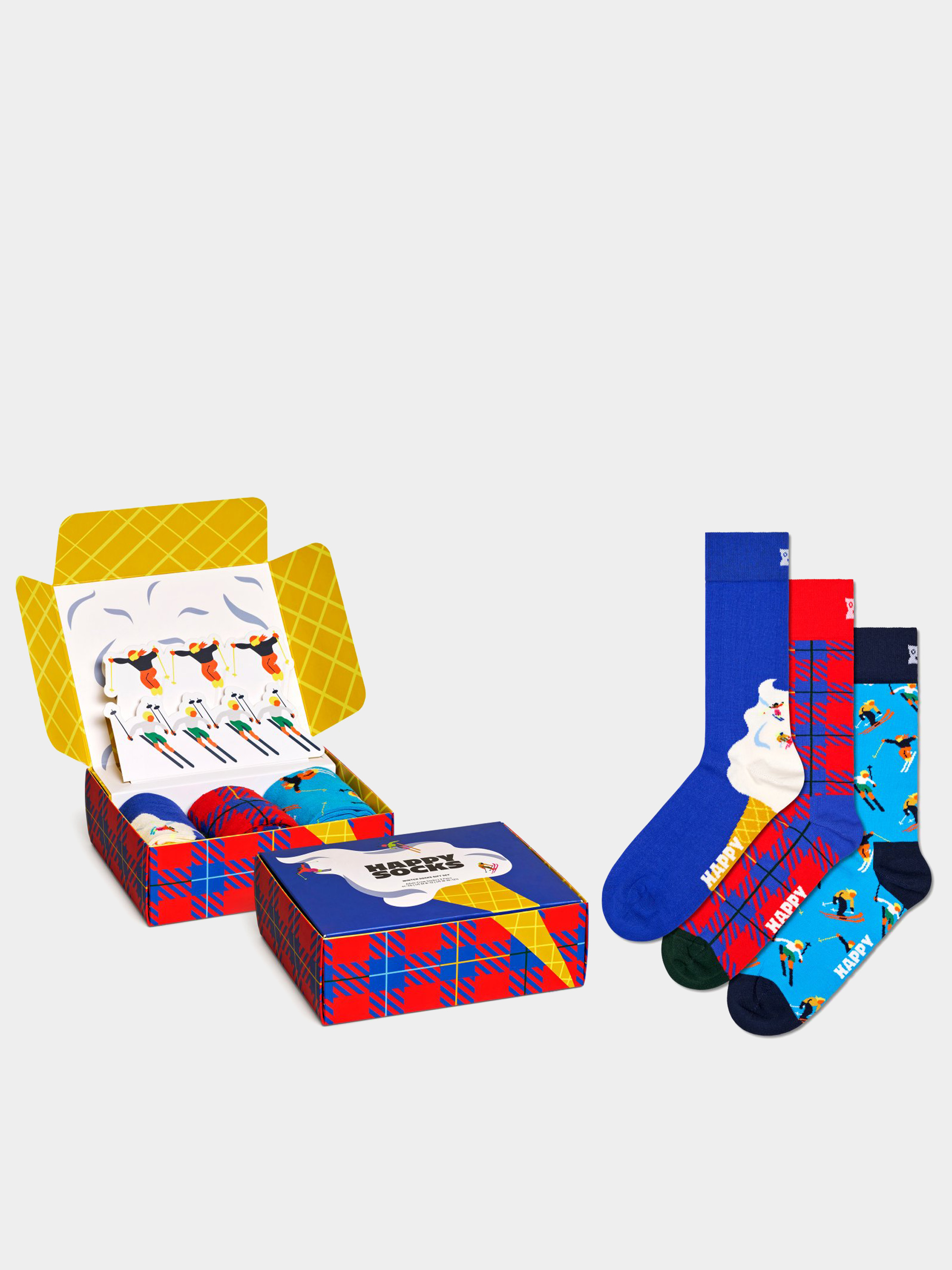 Happy Socks 3 Pack Downhill Skiings Gift Set Zokni (blue)