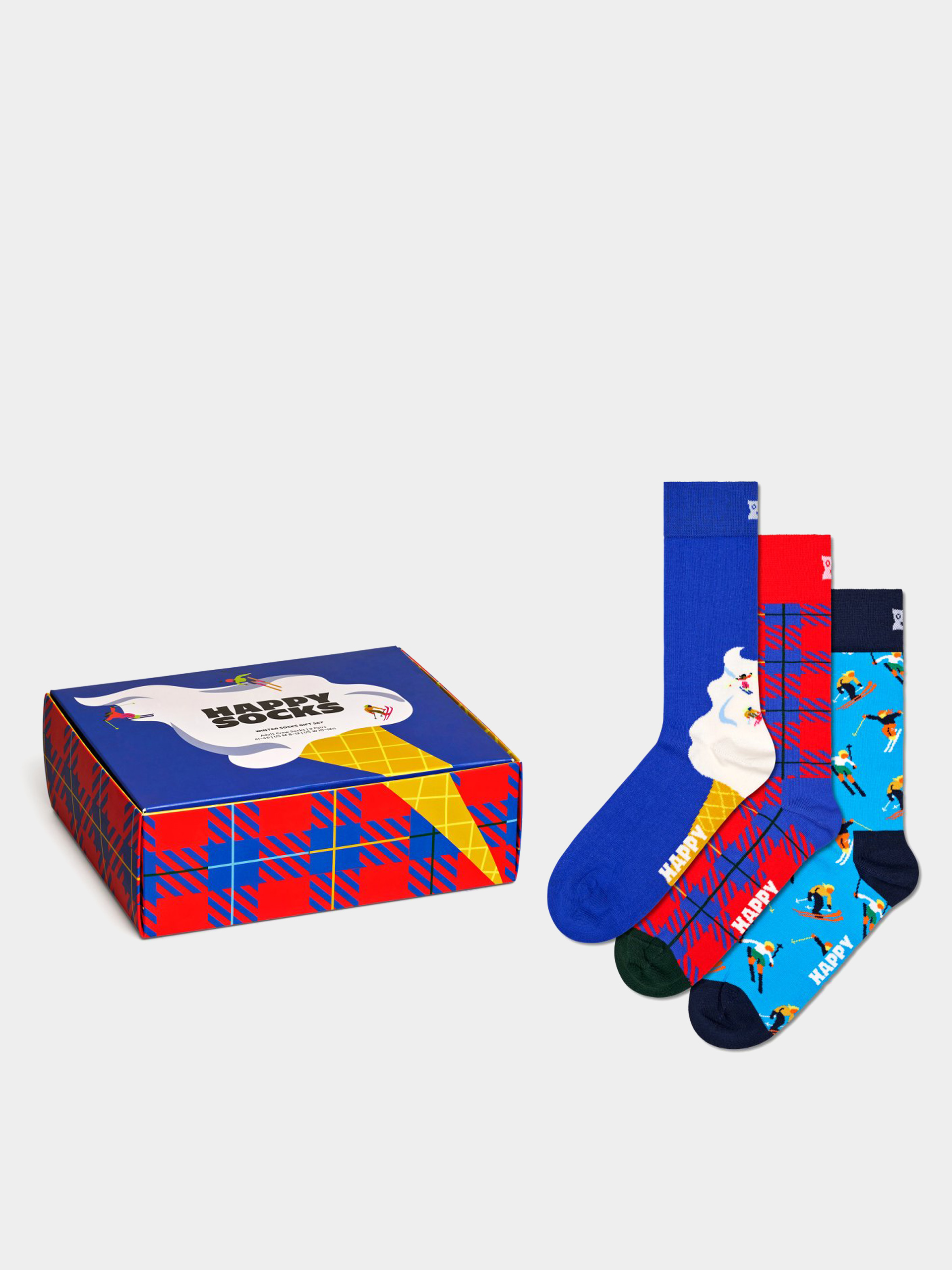 Happy Socks 3 Pack Downhill Skiings Gift Set Zokni (blue)