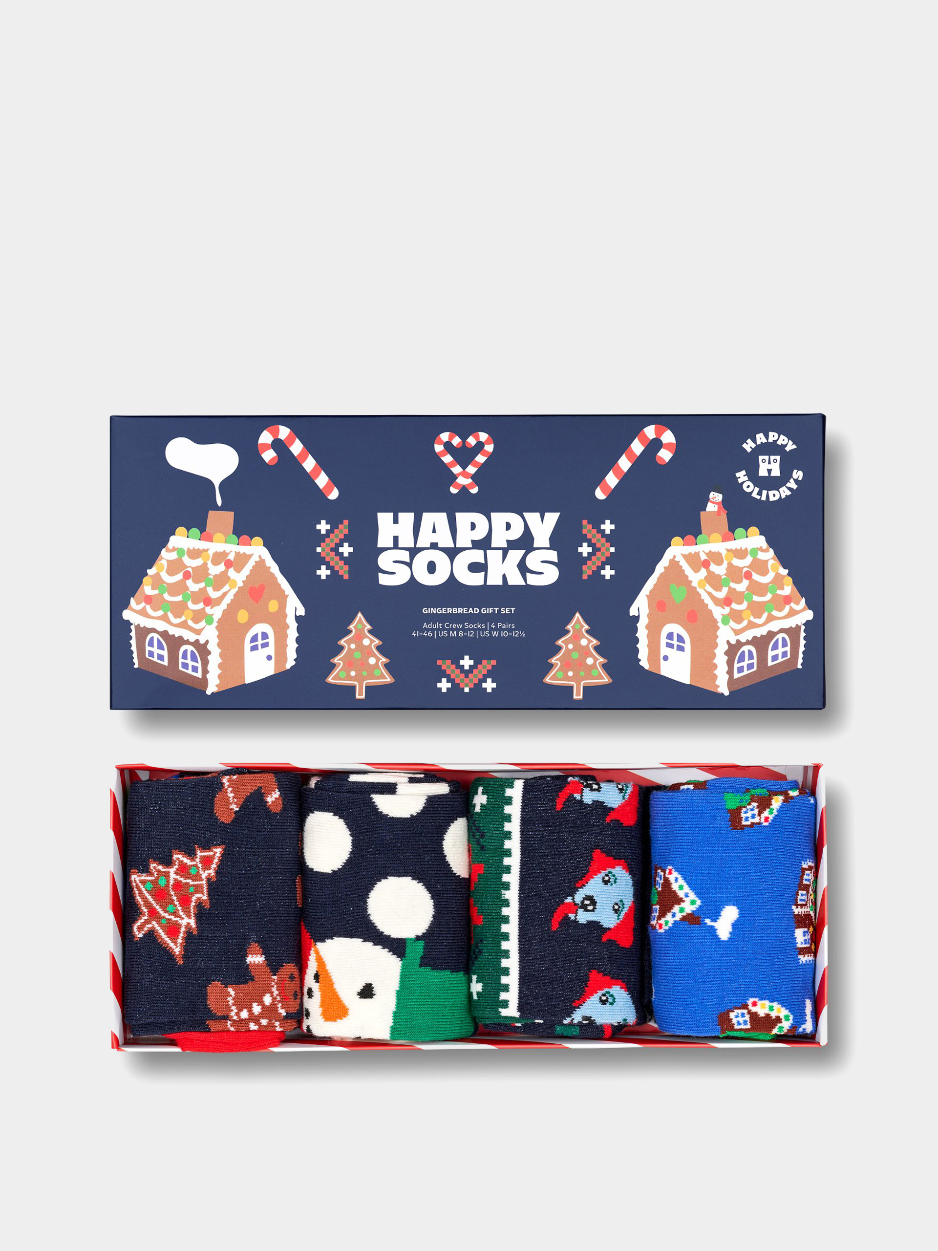Happy Socks 4 Pack Gingerbreads Gift Set Zokni (navy)