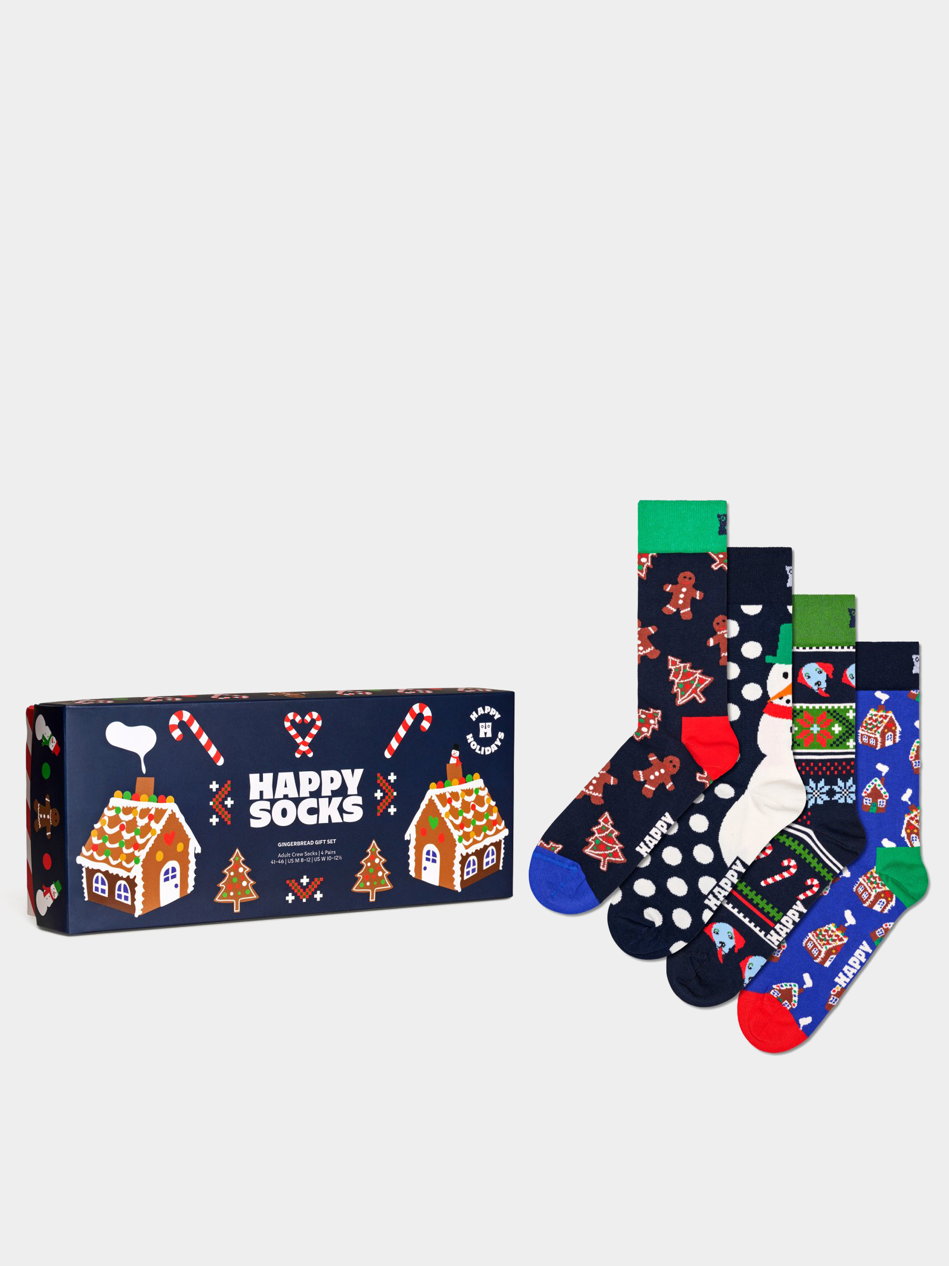Happy Socks 4 Pack Gingerbreads Gift Set Zokni (navy)
