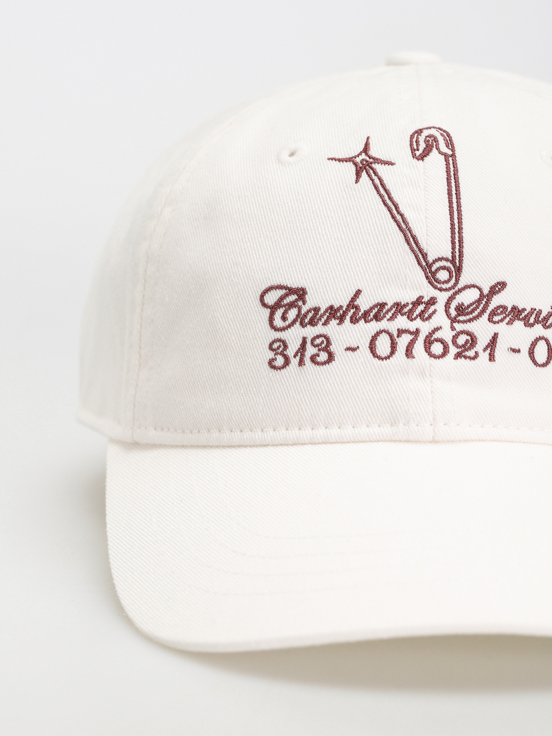 Carhartt WIP Safety Pin Baseball sapka (white/bordeaux)