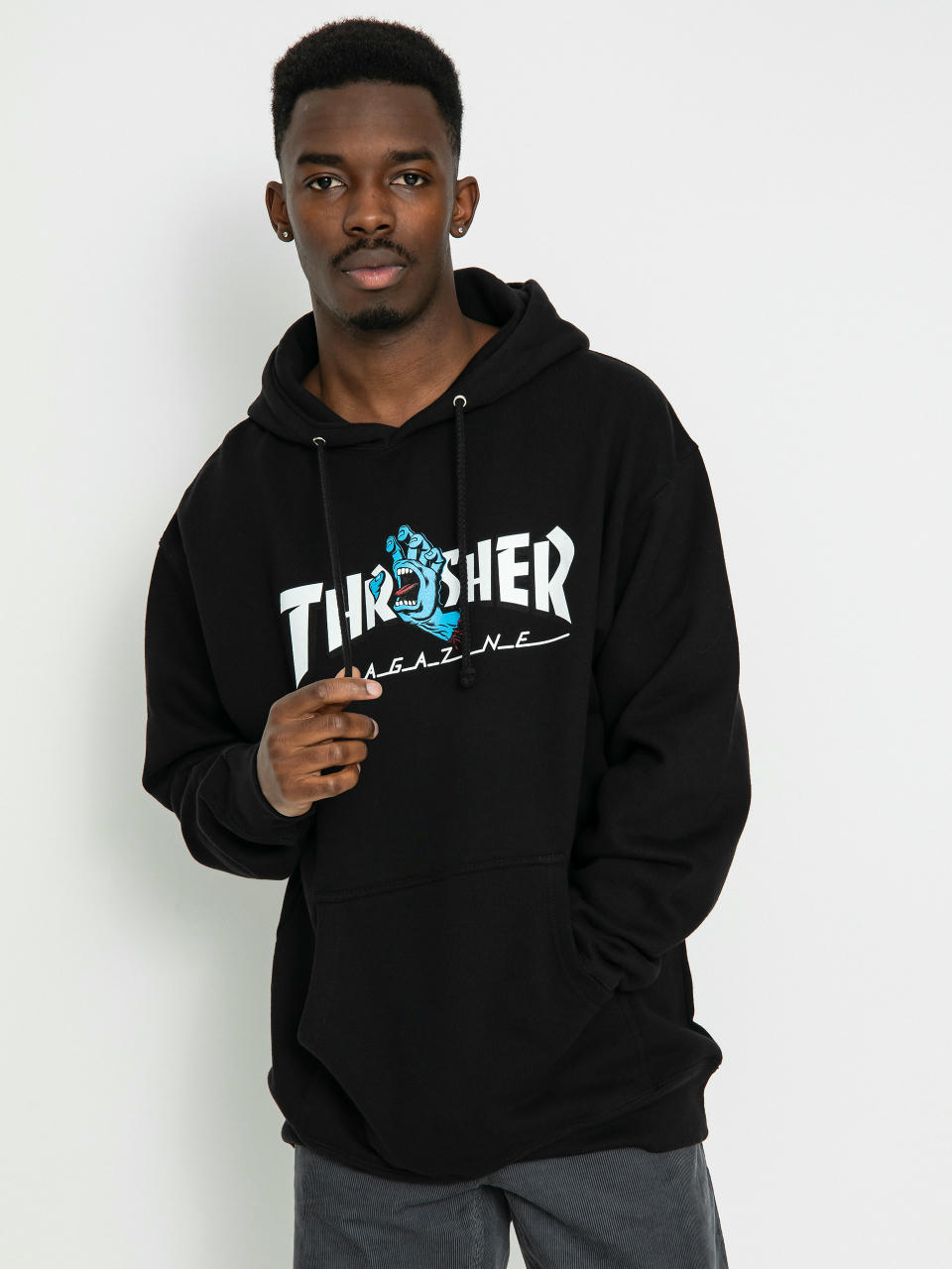 Santa Cruz X Thrasher Screaming Logo HD Kapucnis pulóver (black)