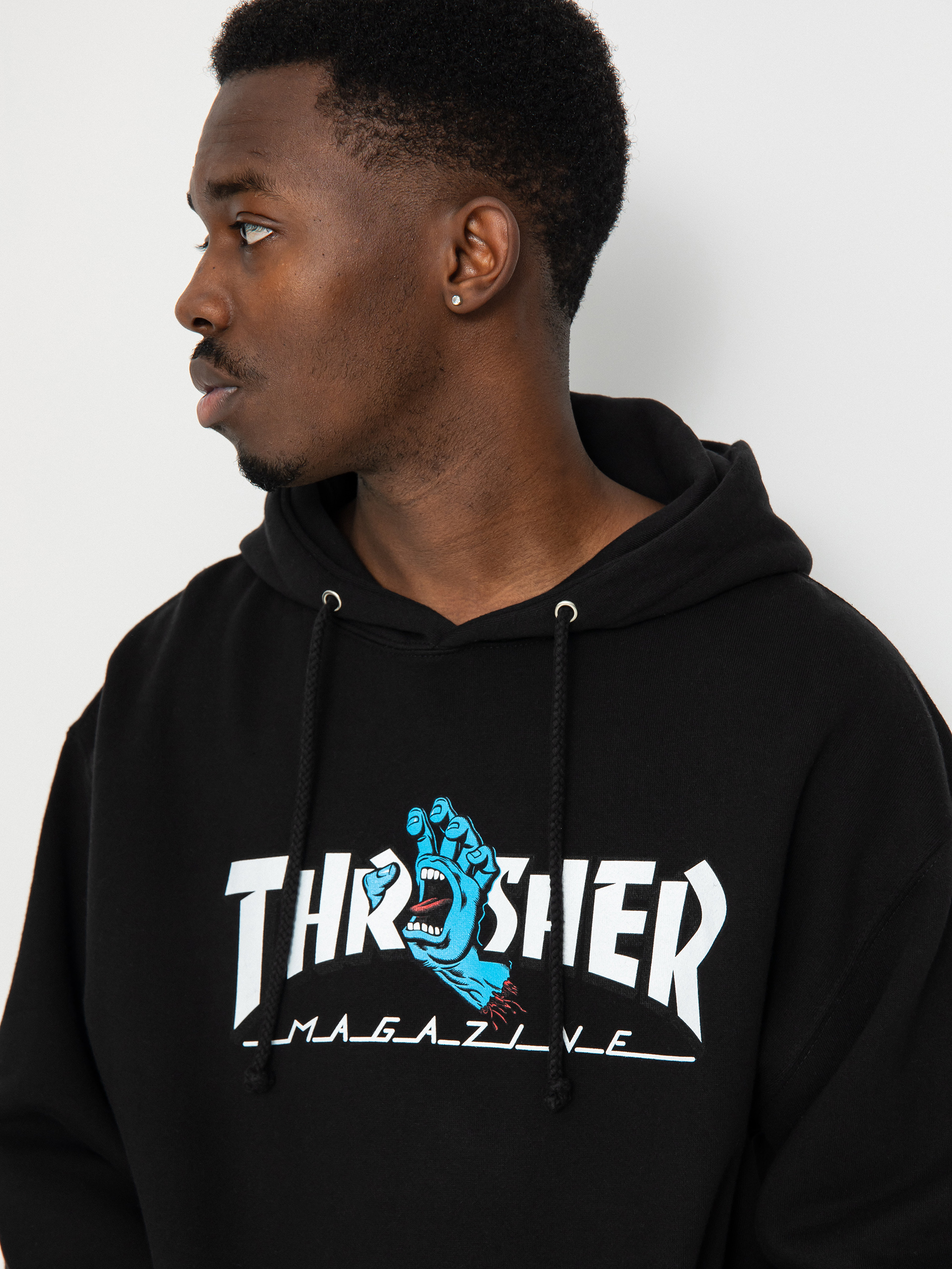 Santa Cruz X Thrasher Screaming Logo HD Kapucnis pulóver (black)