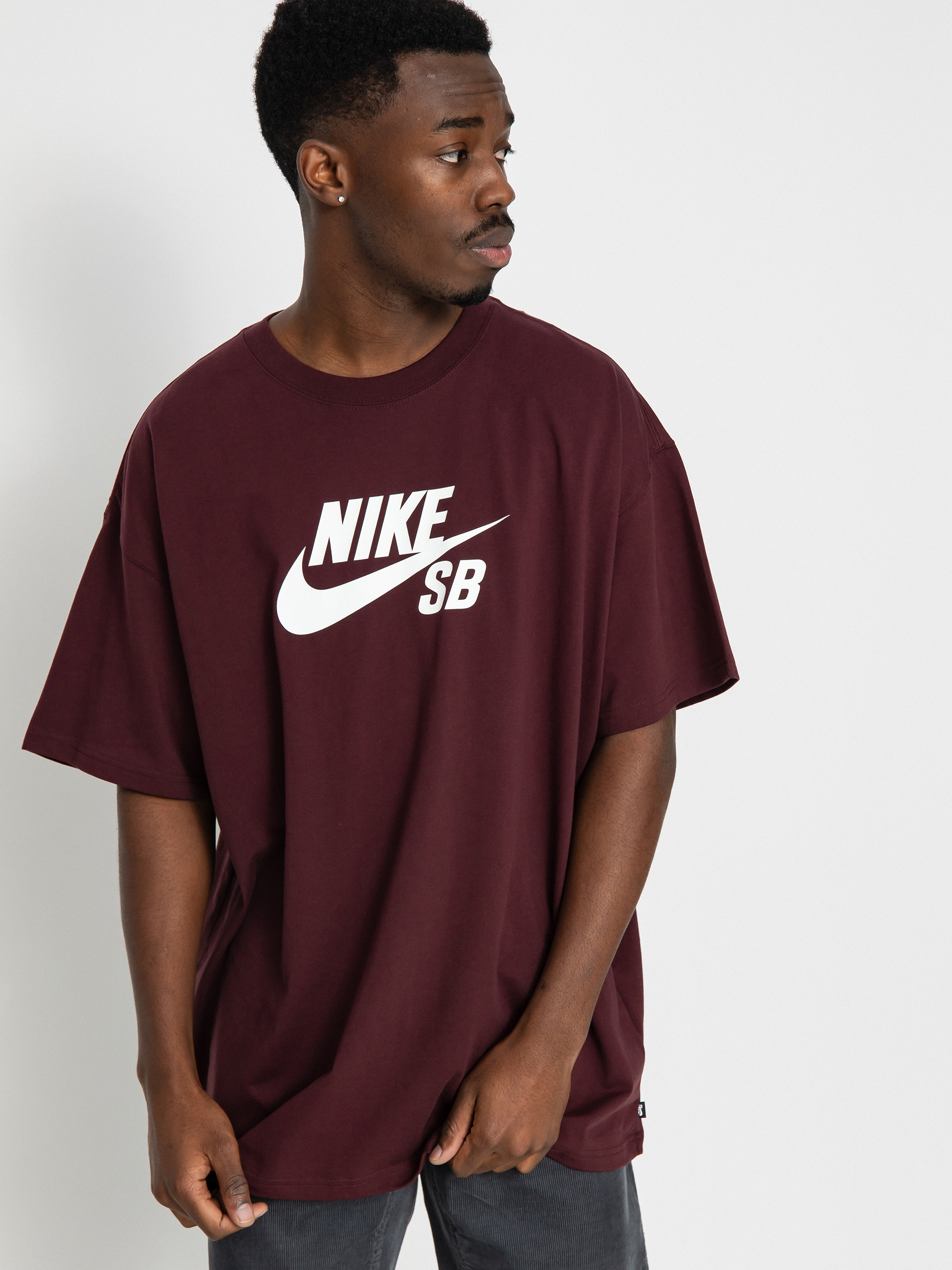 Nike SB Logo HBR Póló (burgundy crush/white)