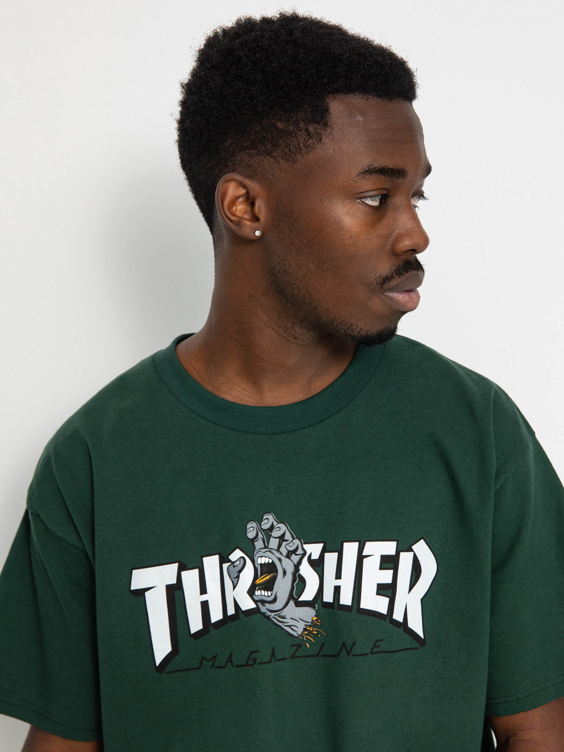 Santa Cruz X Thrasher Screaming Logo Póló(forest green)