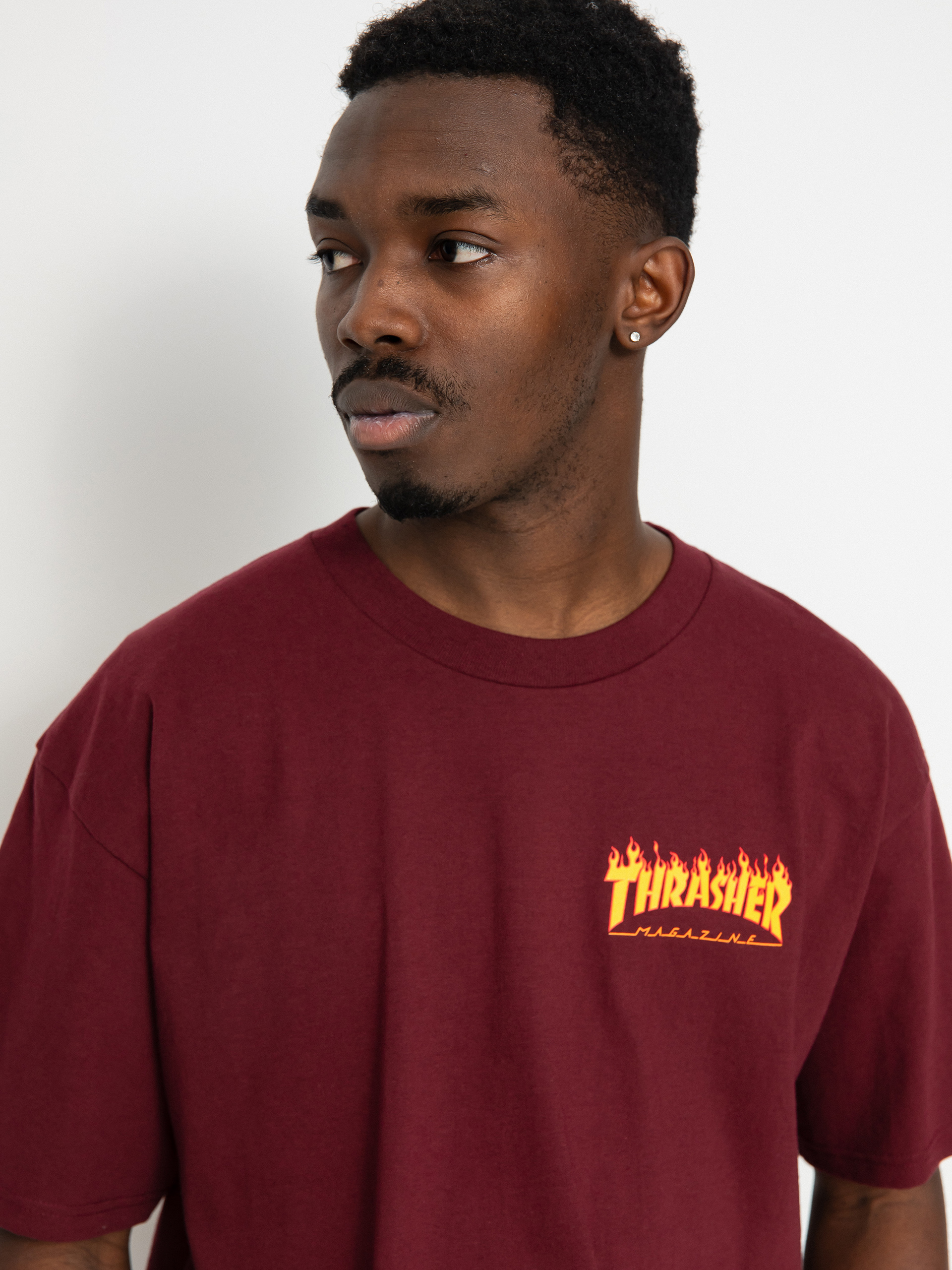 Santa Cruz X Thrasher Flame Dot Póló(burgundy)
