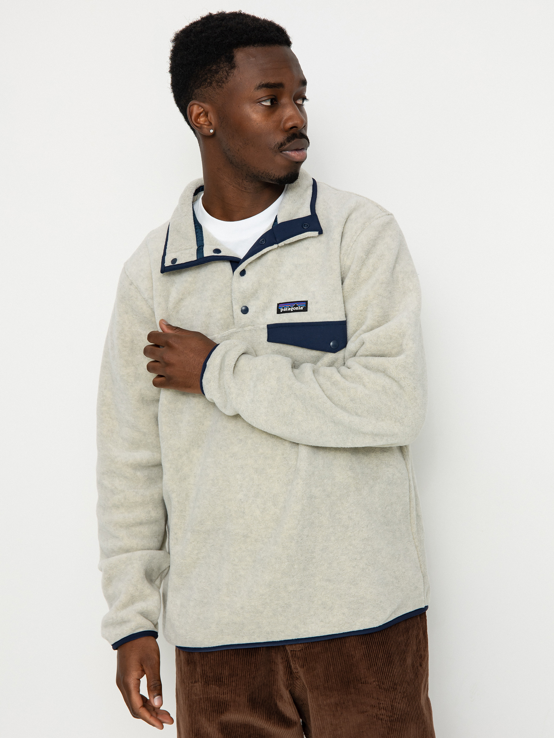 Férfi Patagonia Lightweight Synchilla Snap T Polár pulóver (oatmeal heather)