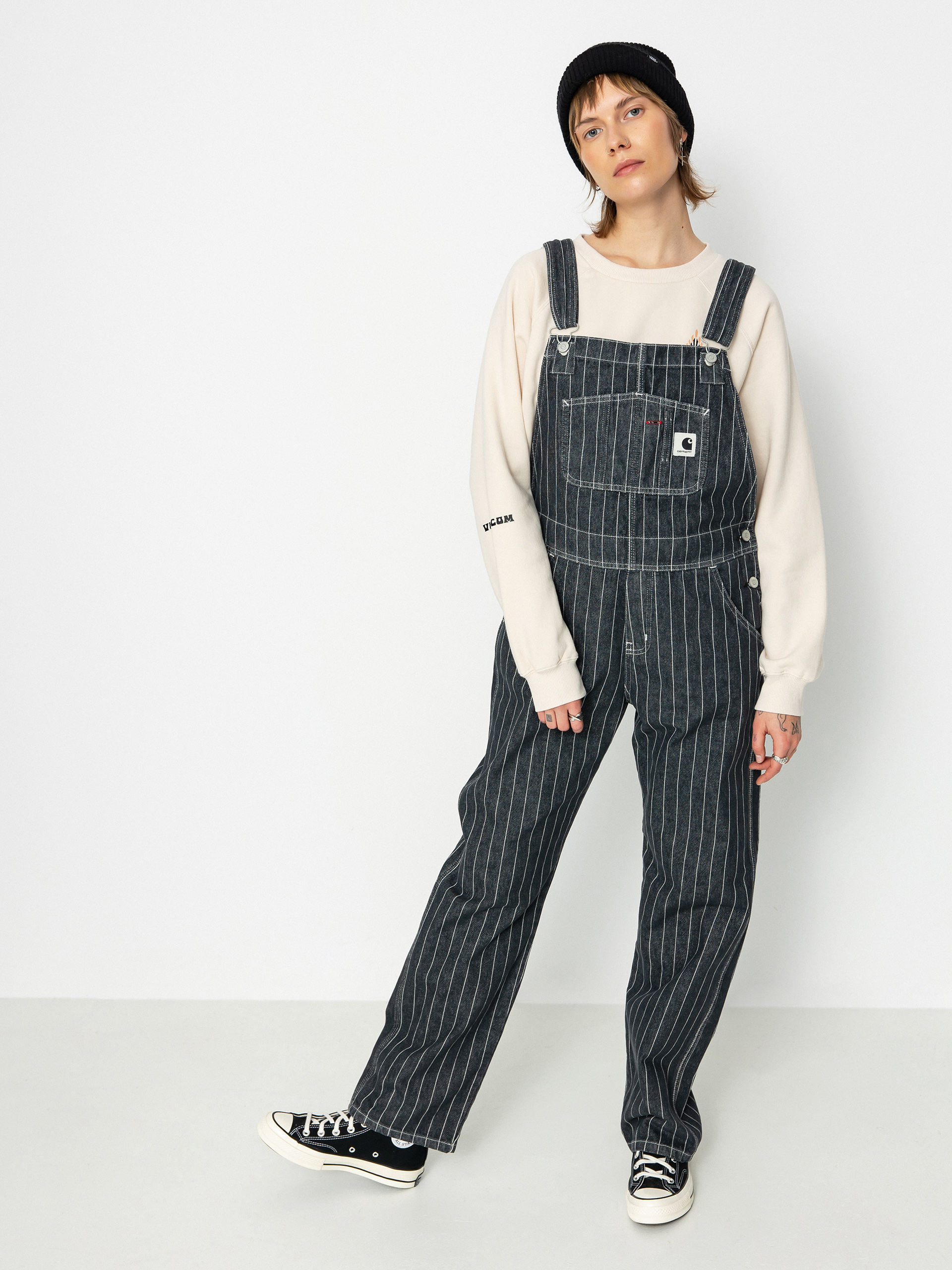 Carhartt WIP Orlean Bib Kisnadrág Wmn (orlean stripe/black/white)