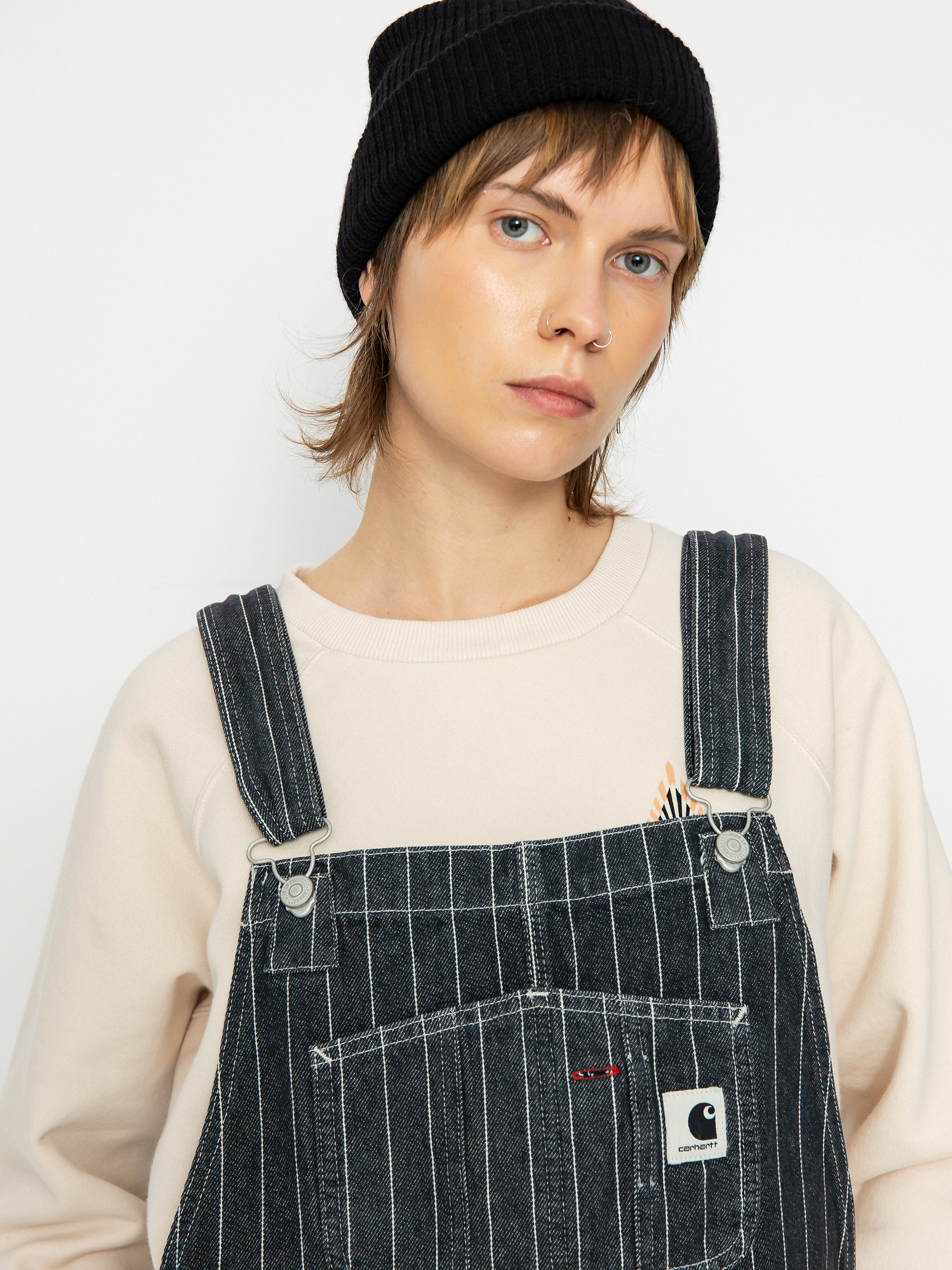Carhartt WIP Orlean Bib Kisnadrág Wmn (orlean stripe/black/white)