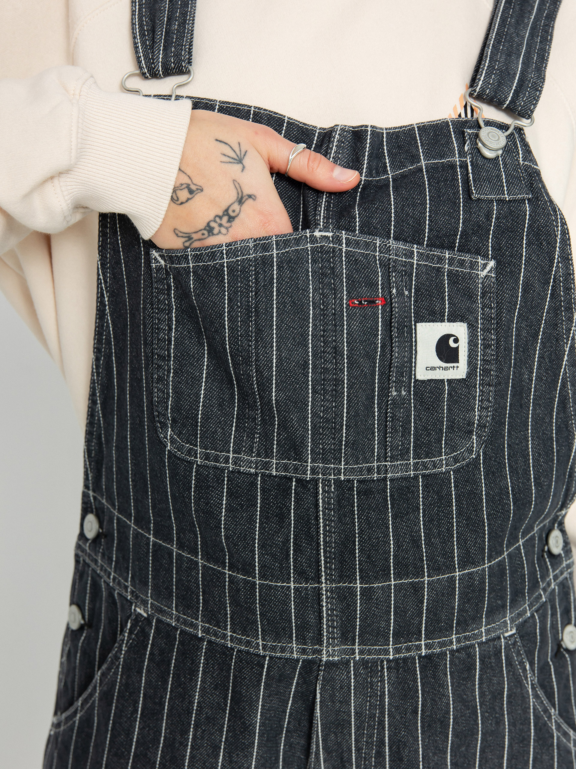 Carhartt WIP Orlean Bib Kisnadrág Wmn (orlean stripe/black/white)