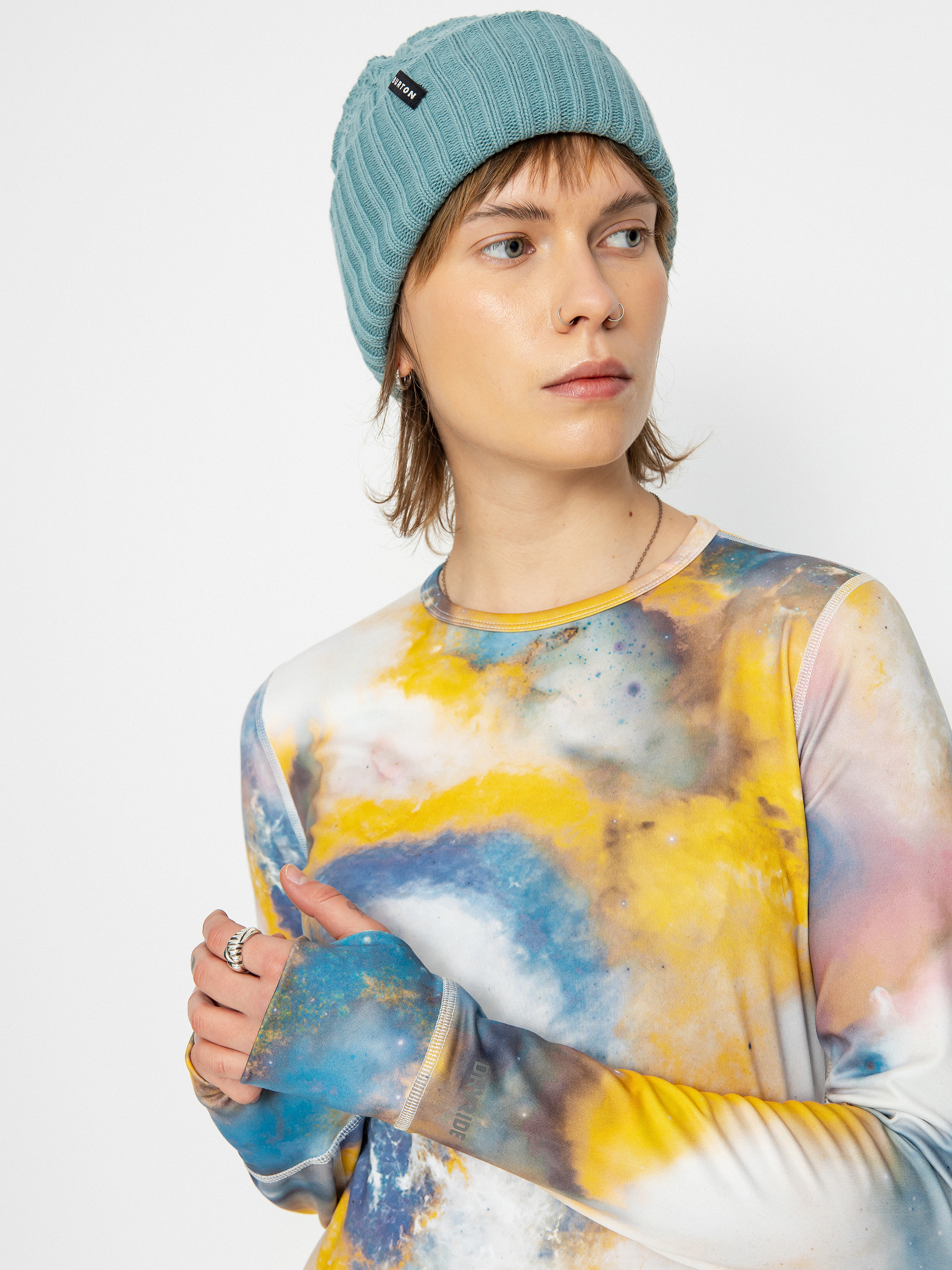 Női Burton Midweight Base Layer Hosszú ujjú felső (stout white voyager)