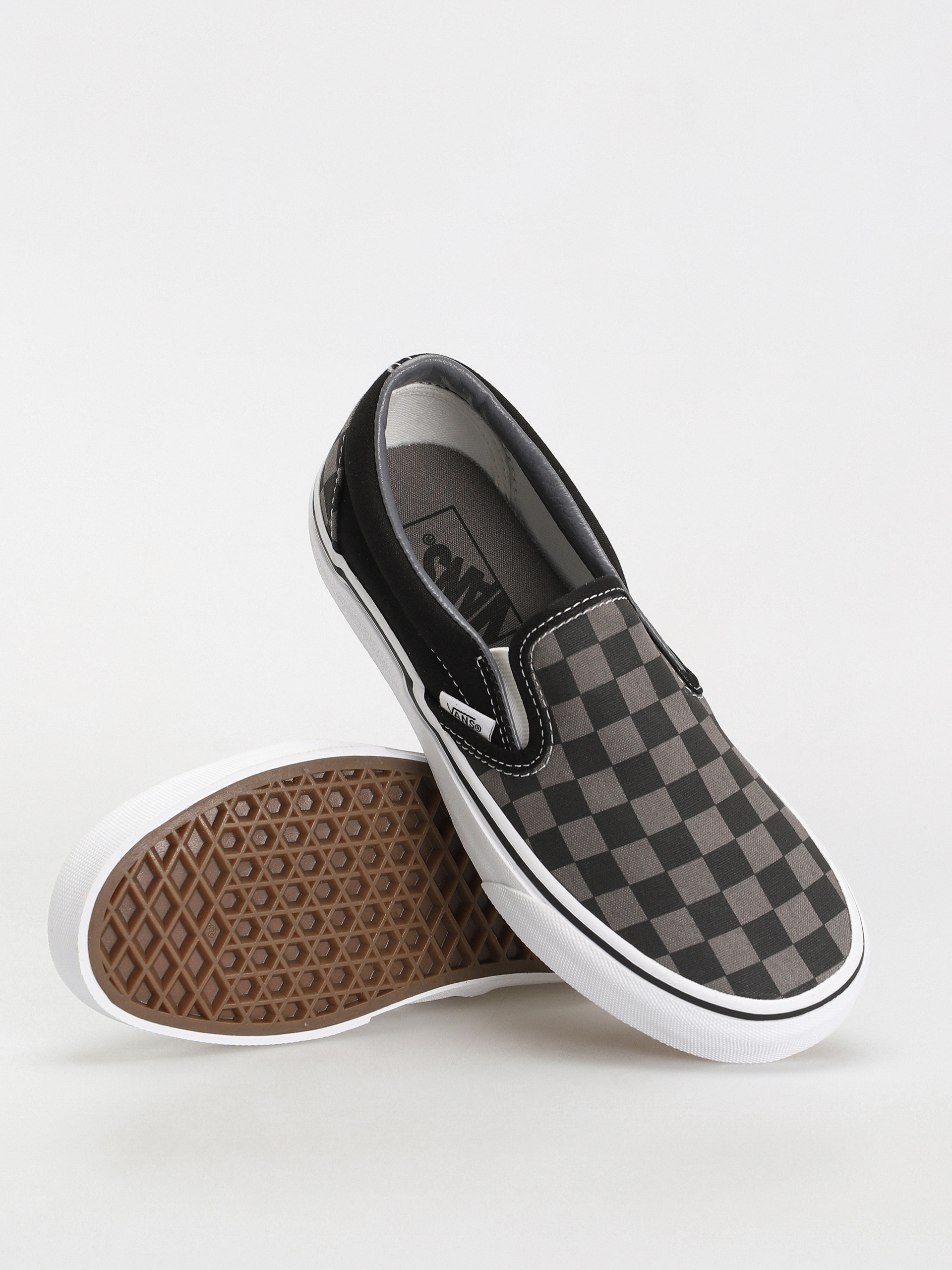Vans Classic Slip On Cipők (black/pewter checkerboard)
