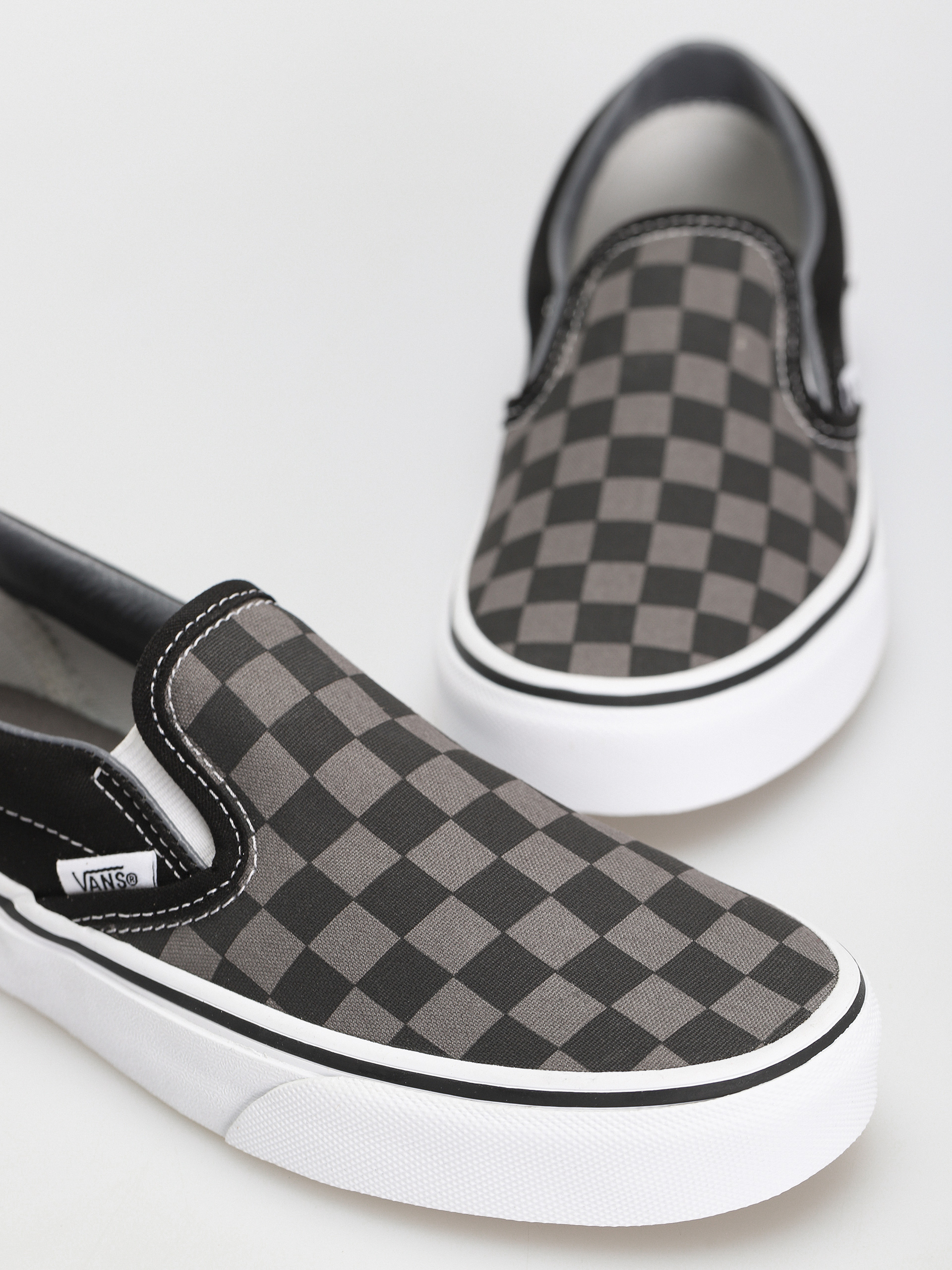 Vans Classic Slip On Cipők (black/pewter checkerboard)