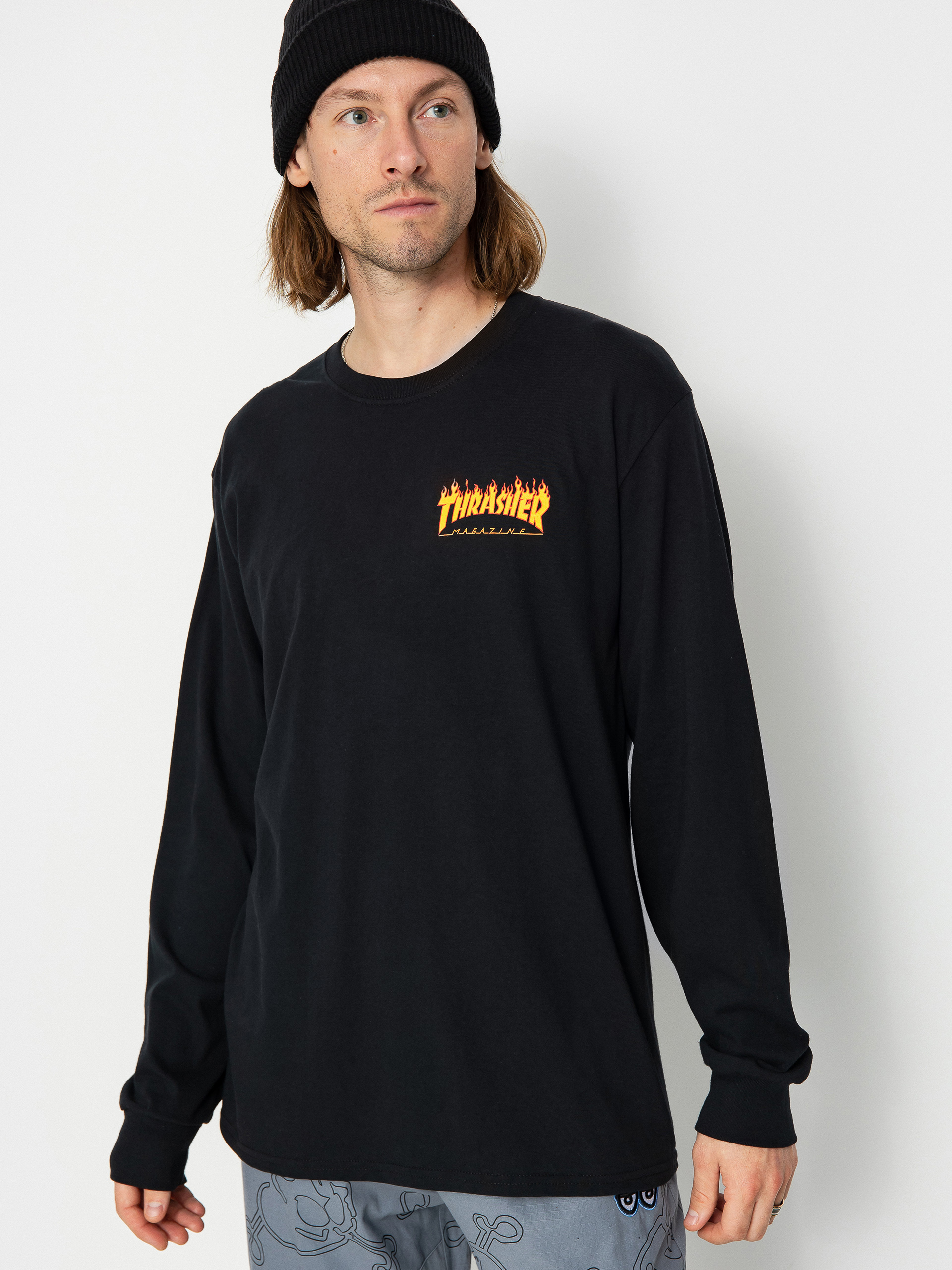 Santa Cruz X Thrasher Flame Dot Hosszú ujjú felső (black)