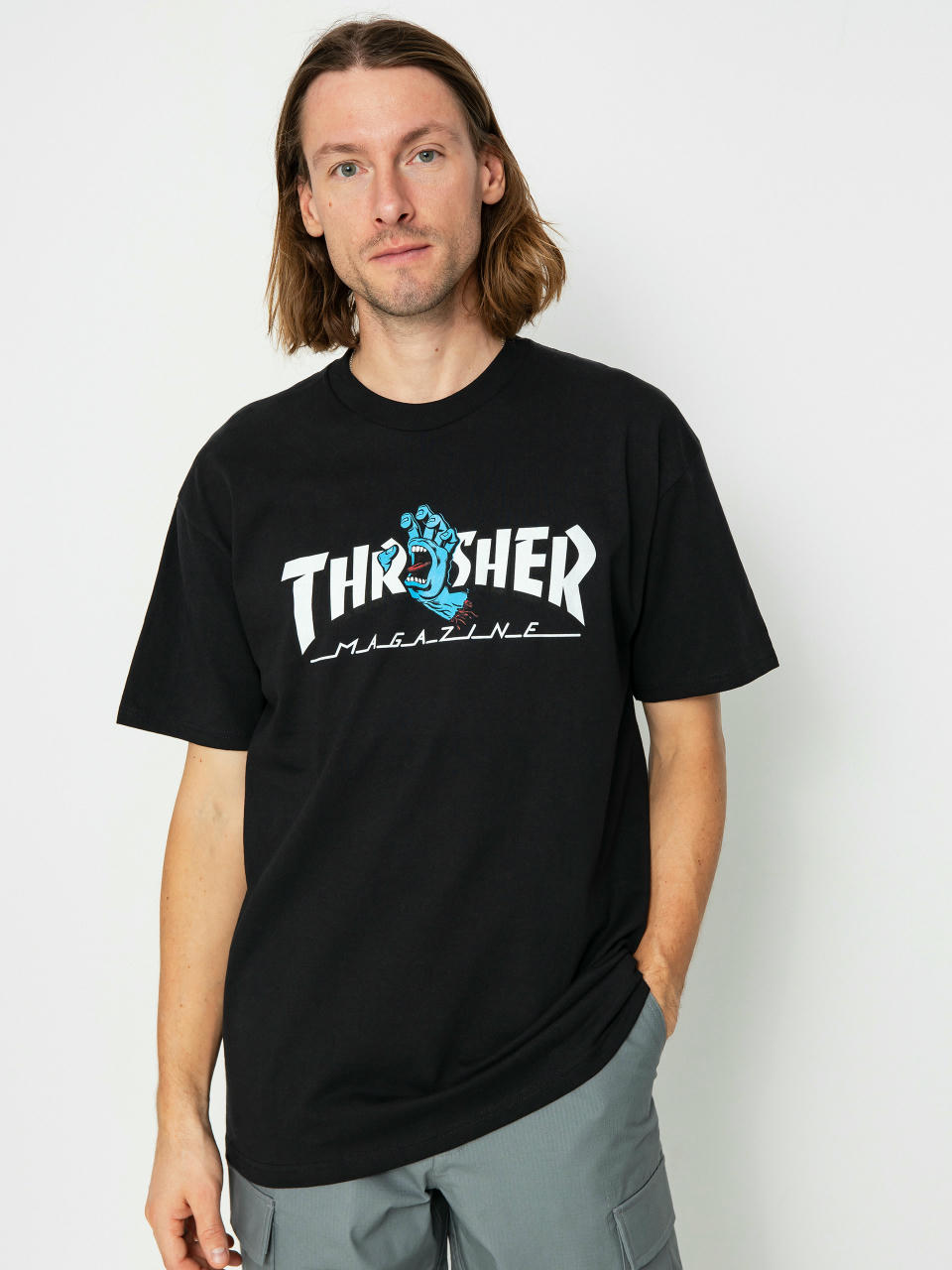 Santa Cruz X Thrasher Screaming Logo Póló(black)