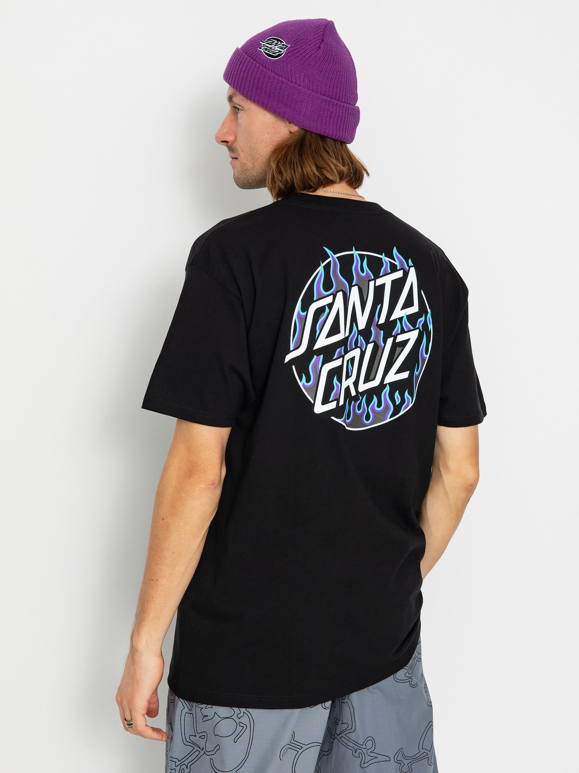 Santa Cruz X Thrasher Flame Dot Póló(black)