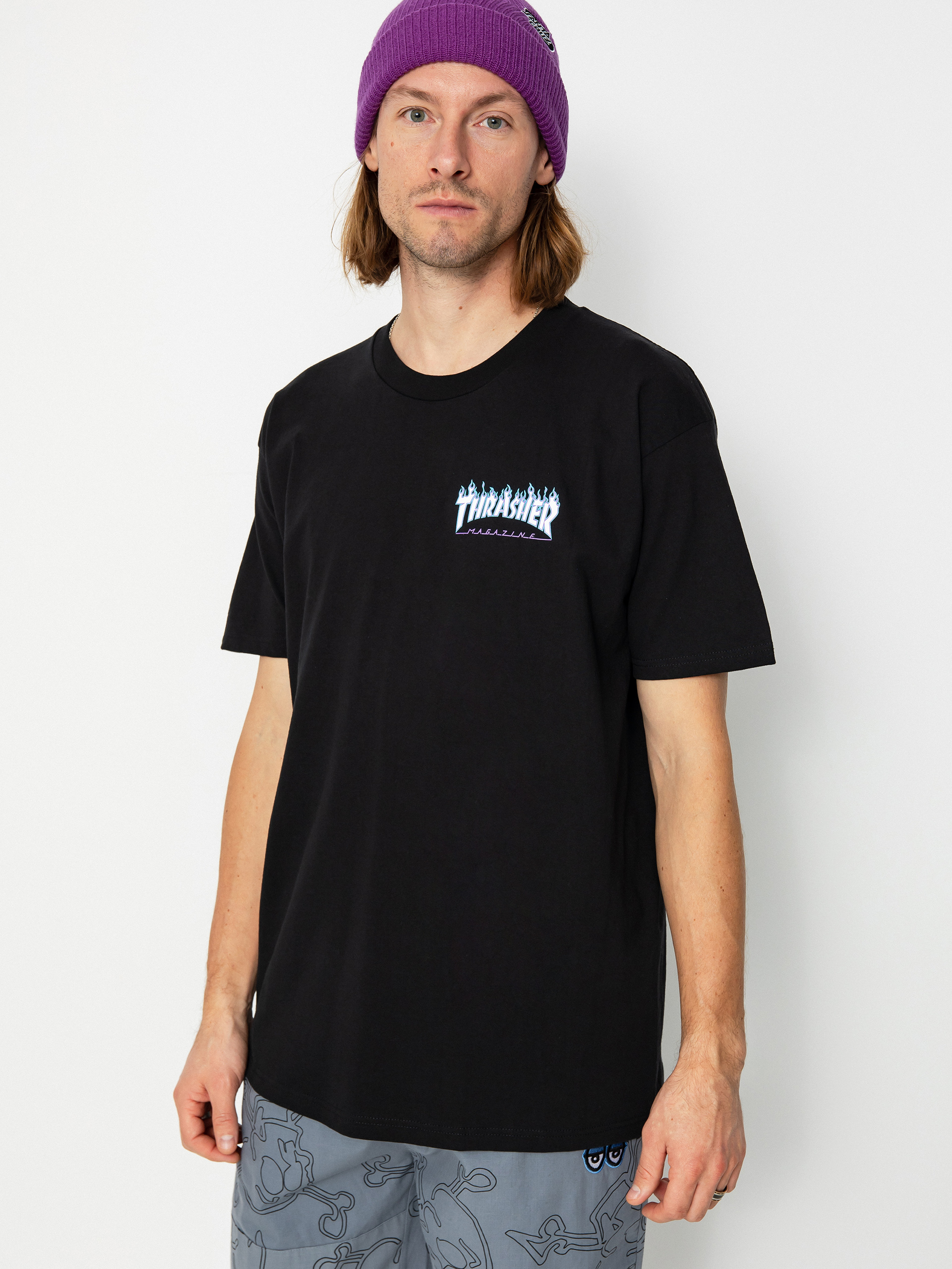 Santa Cruz X Thrasher Flame Dot Póló(black)