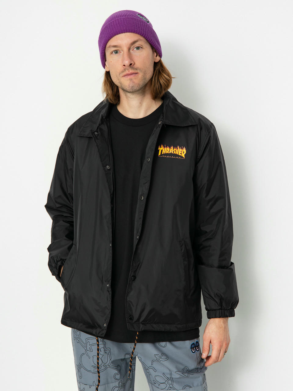 Santa Cruz X Thrasher Flame Dot Coach Dzseki (black)