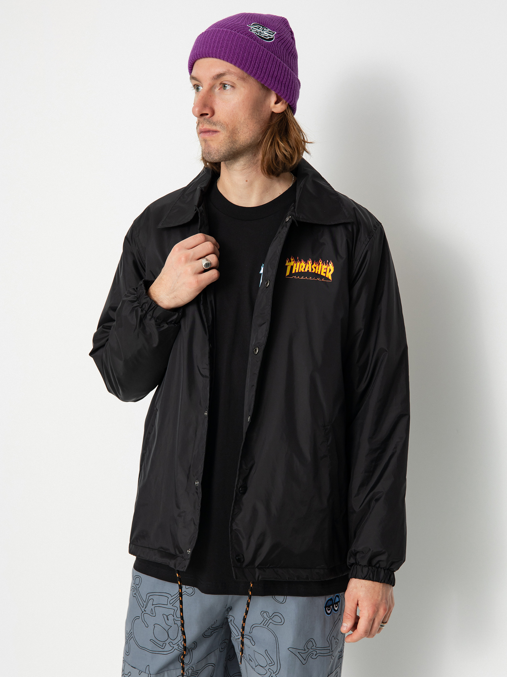 Santa Cruz X Thrasher Flame Dot Coach Dzseki (black)