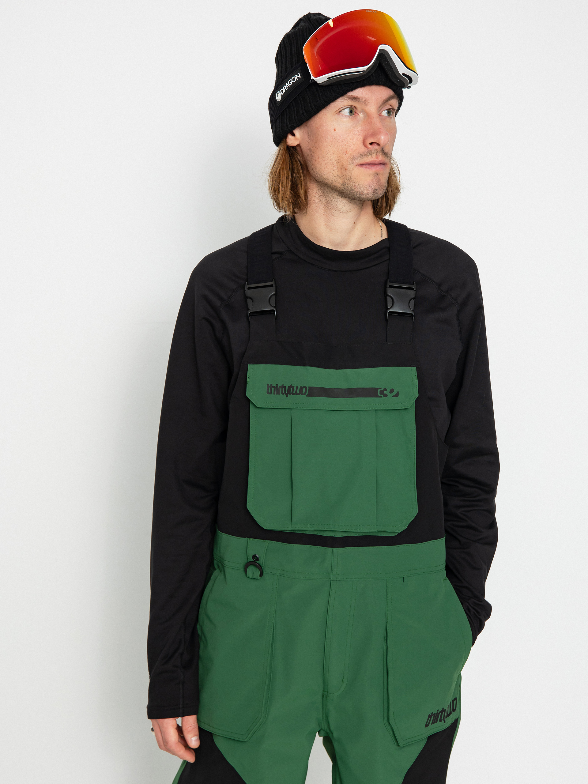 Férfi ThirtyTwo Basement Bib Snowboard nadrág (green)