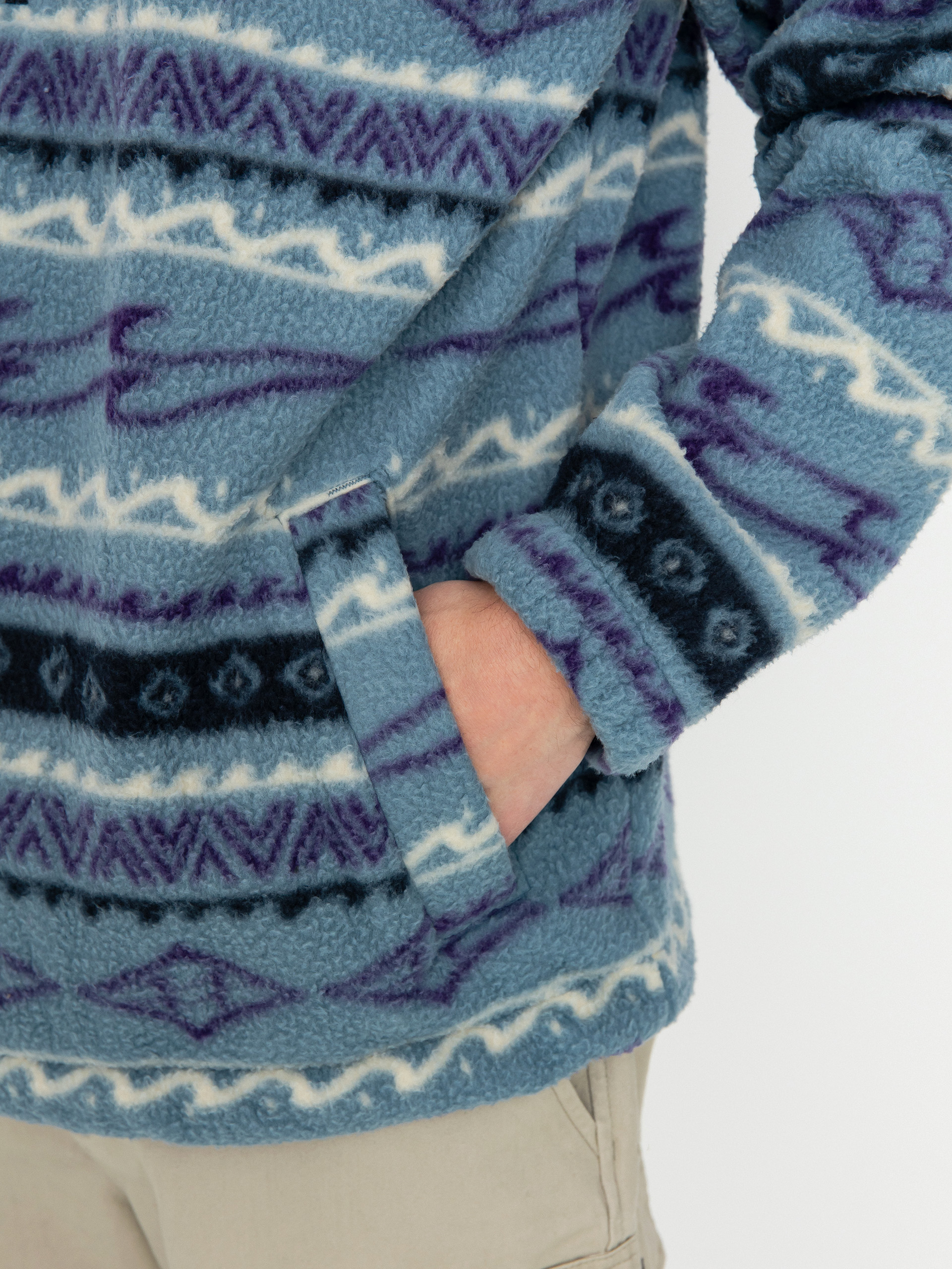 Férfi Billabong Boundary Mock Neck Polár pulóver (washed blue)