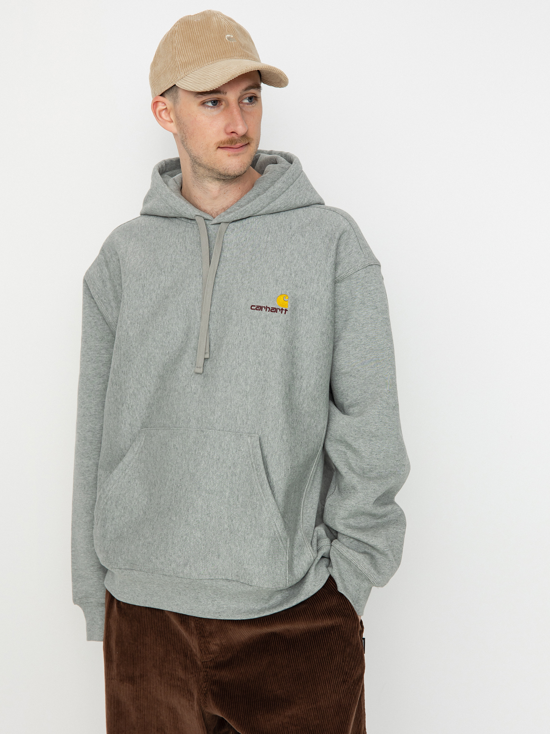 Carhartt WIP American Script HD Kapucnis pulóver (grey heather)