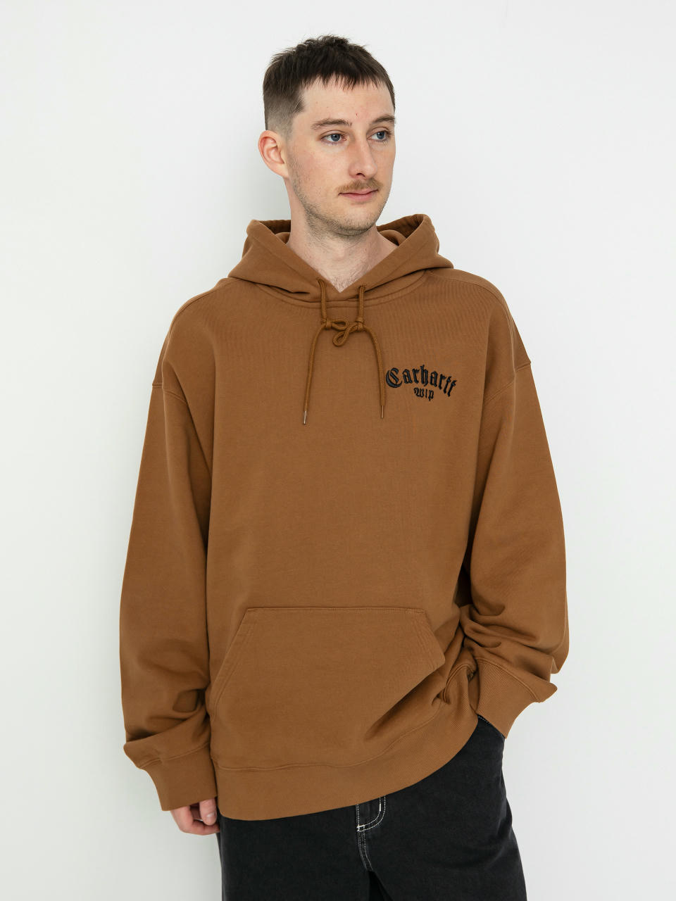 Carhartt WIP Onyx Script HD Kapucnis pulóver (hamilton brown/black)