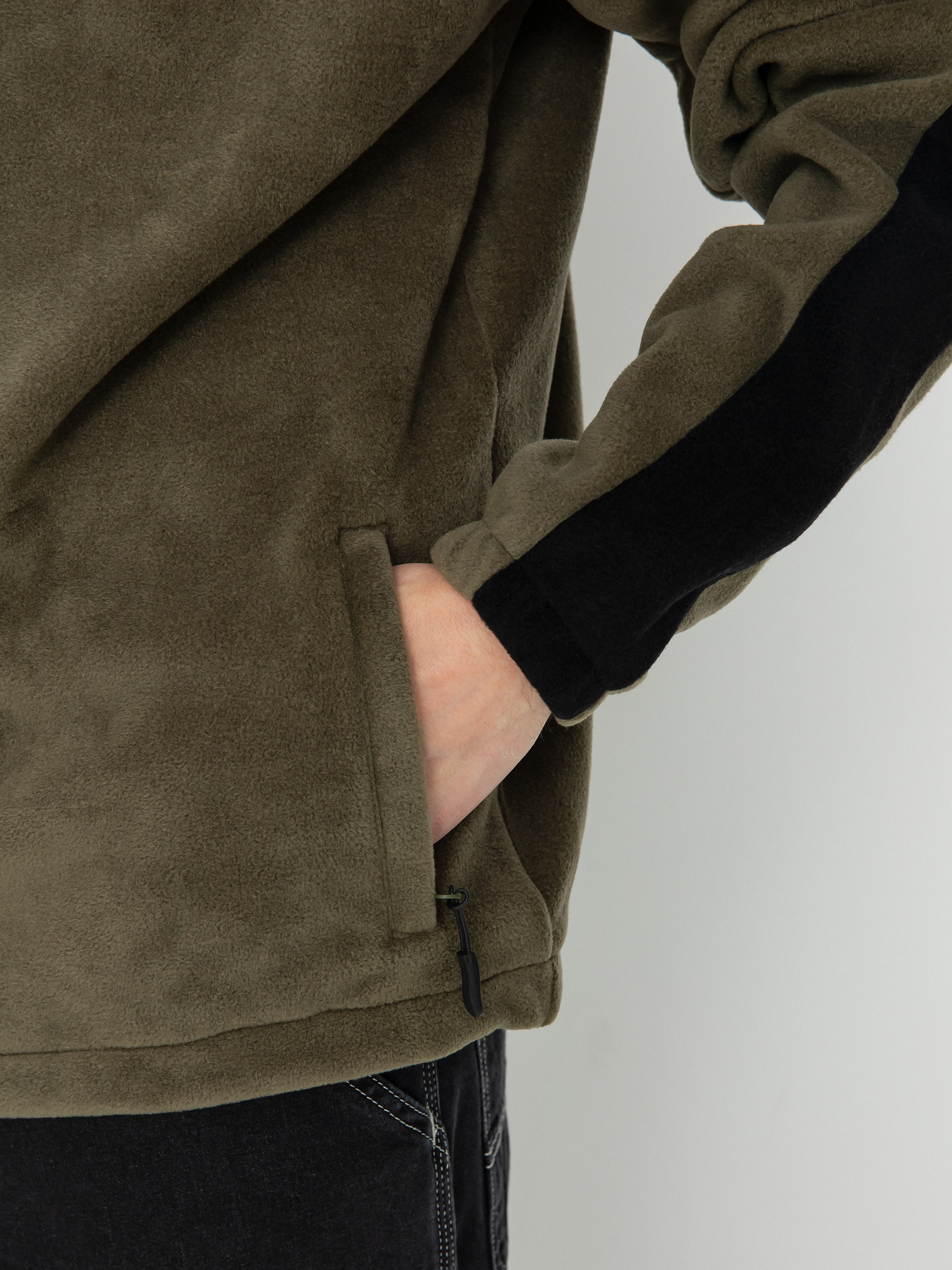 Férfi Method Fast Times 1/4 Zip Polár pulóver (khaki/black)