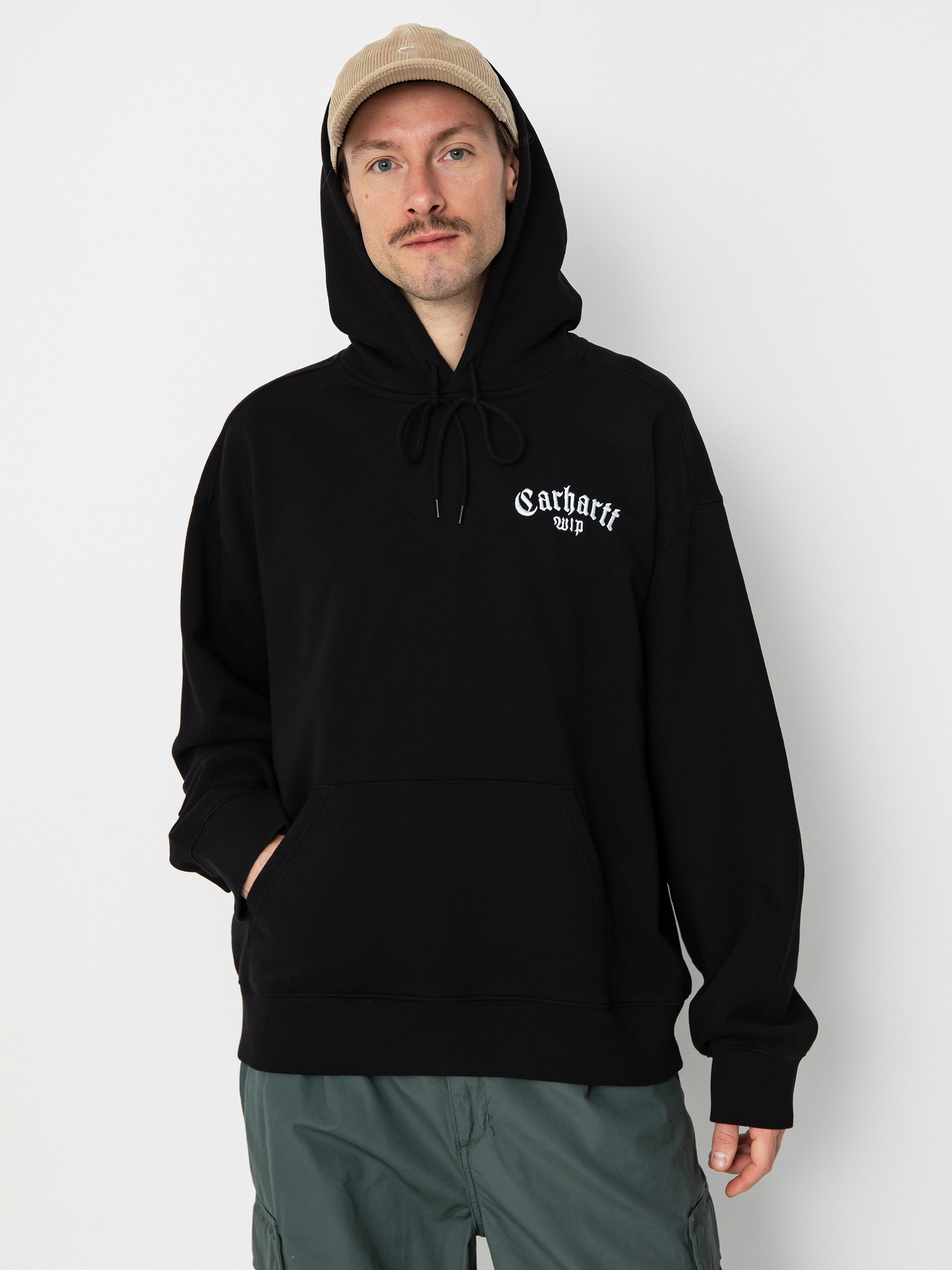 Carhartt WIP Onyx Script HD Kapucnis pulóver (black/white)