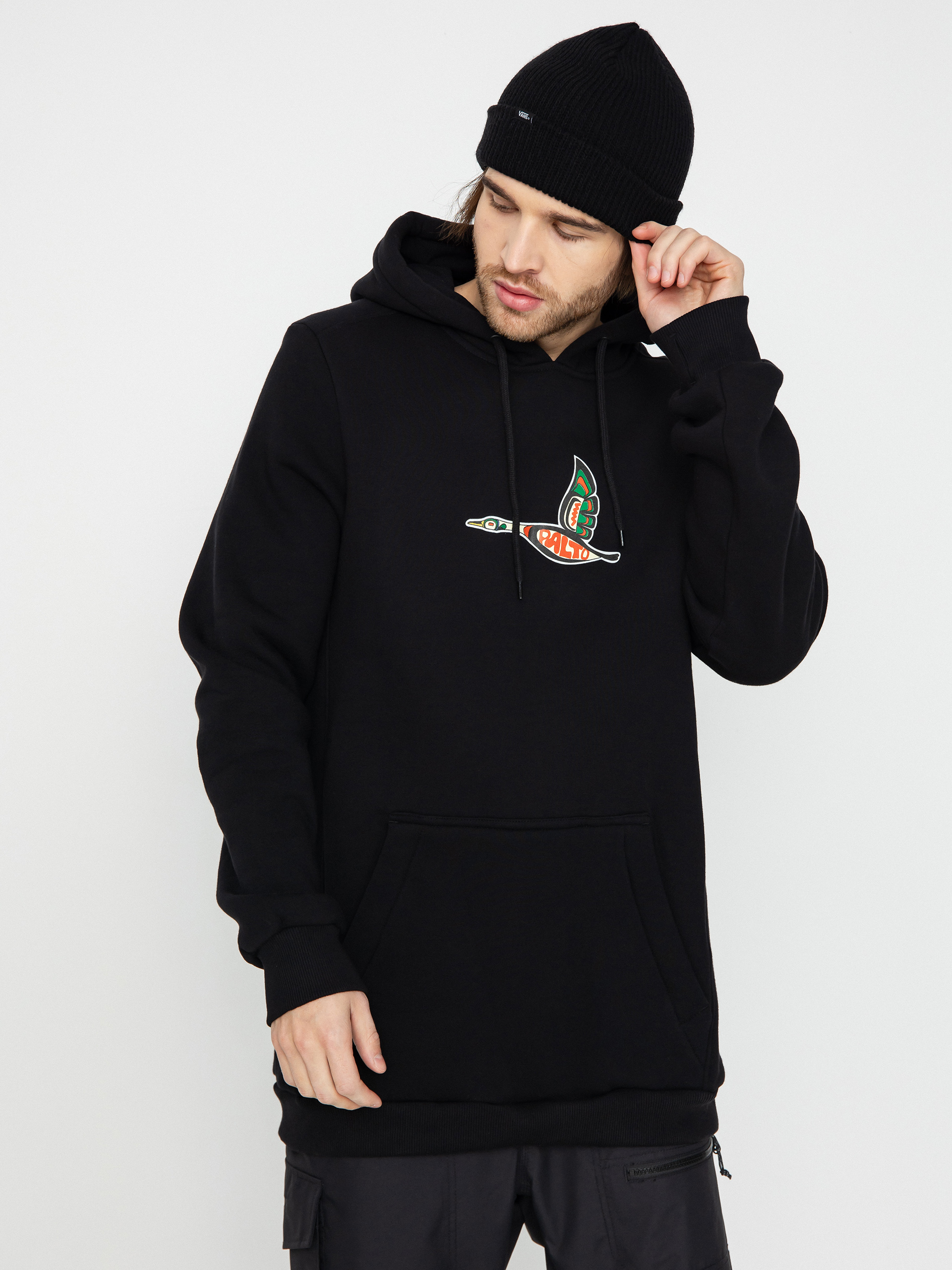 Férfi Palto Birds Goose HD Thermo pulóver (black)