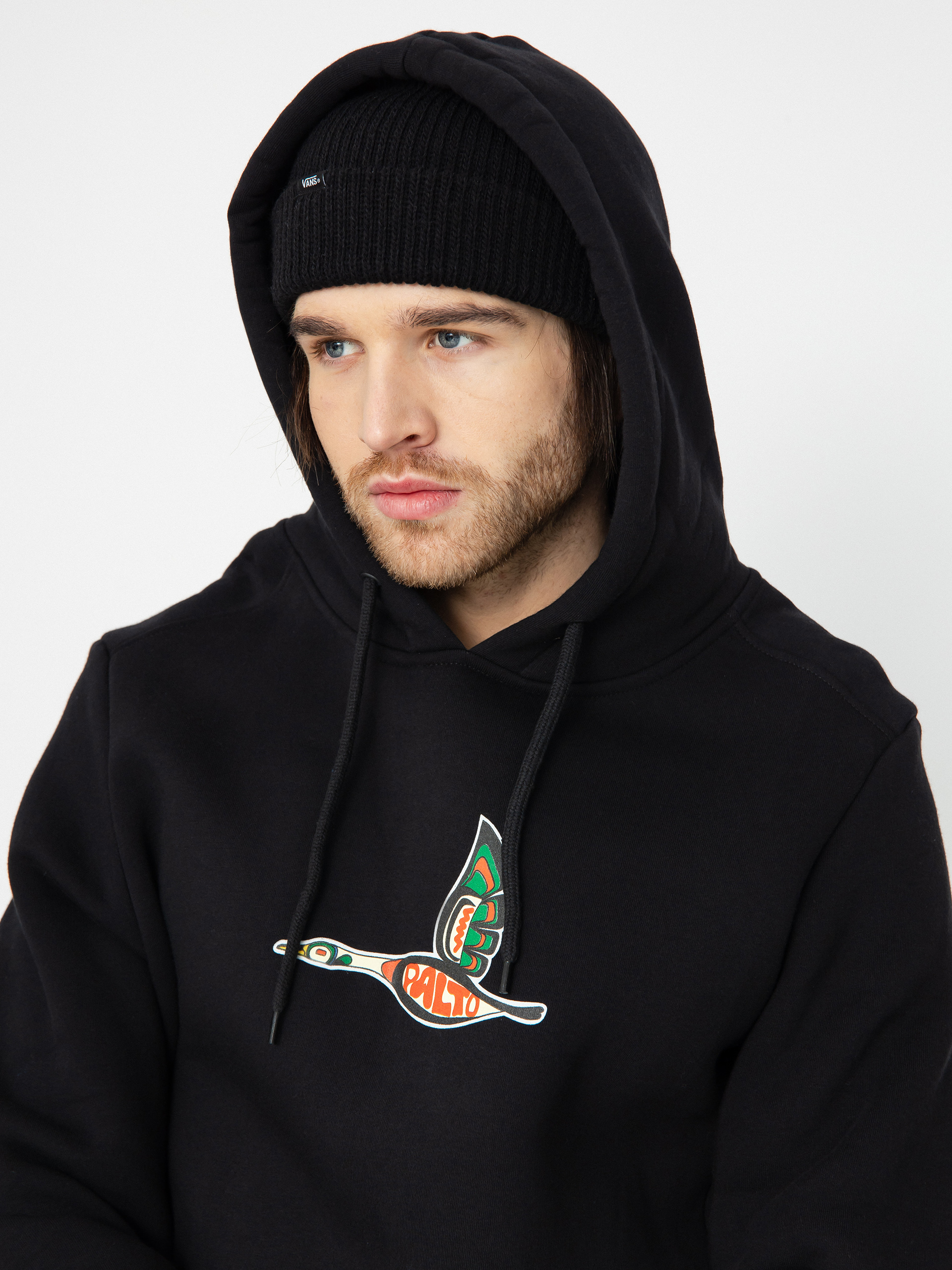 Férfi Palto Birds Goose HD Thermo pulóver (black)