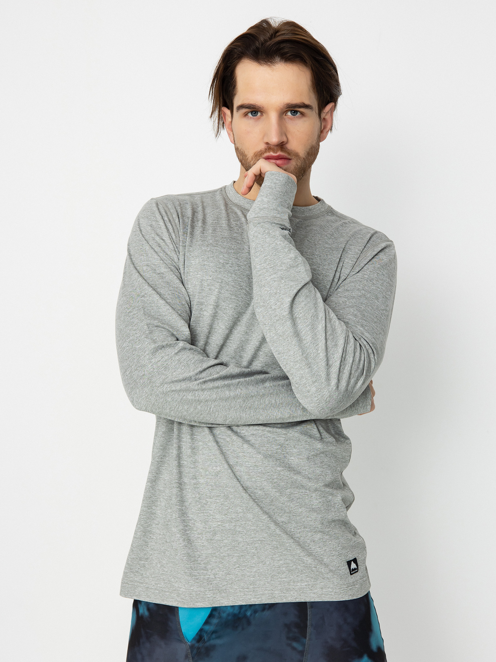 Férfi Burton Midweight Base Layer Hosszú ujjú felső (gray heather)