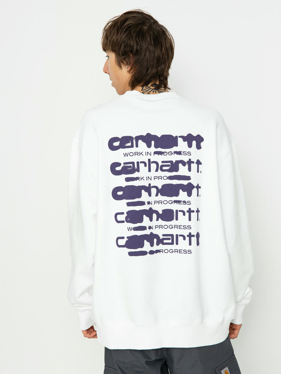 Carhartt WIP Ink Bleed Pulóver (white/tyrian)