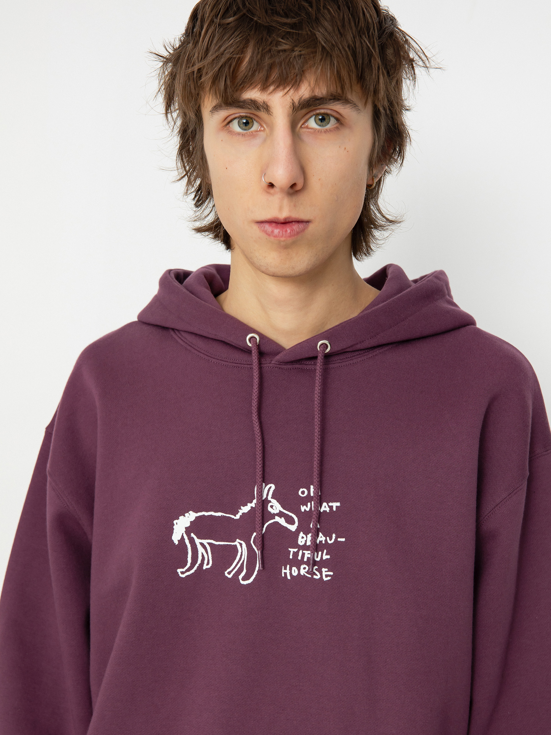 Polar Skate Beautiful Horses Dave HD Kapucnis pulóver (plum)