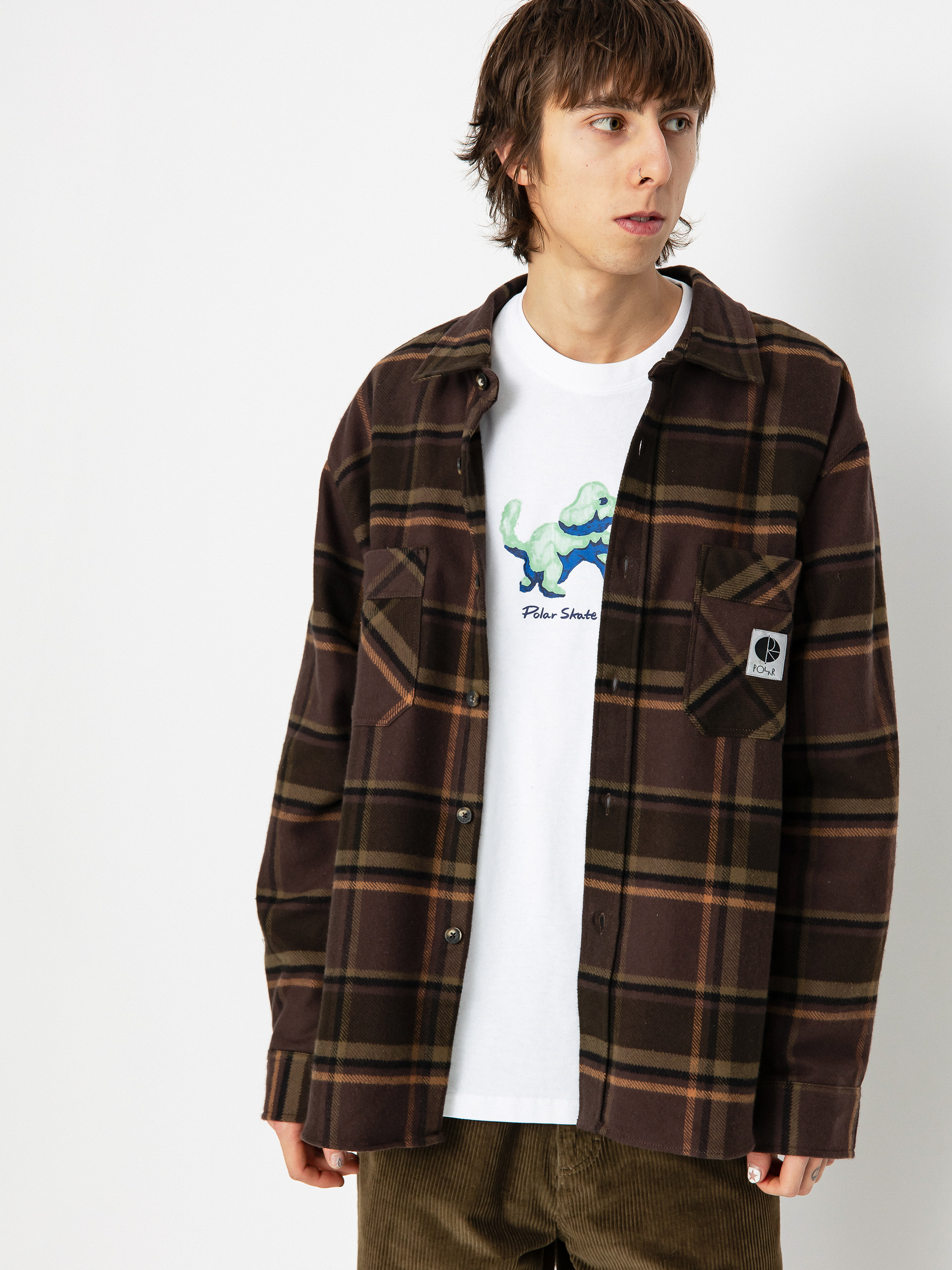 Polar Skate Mike Flannel Ing (brown/mauve)