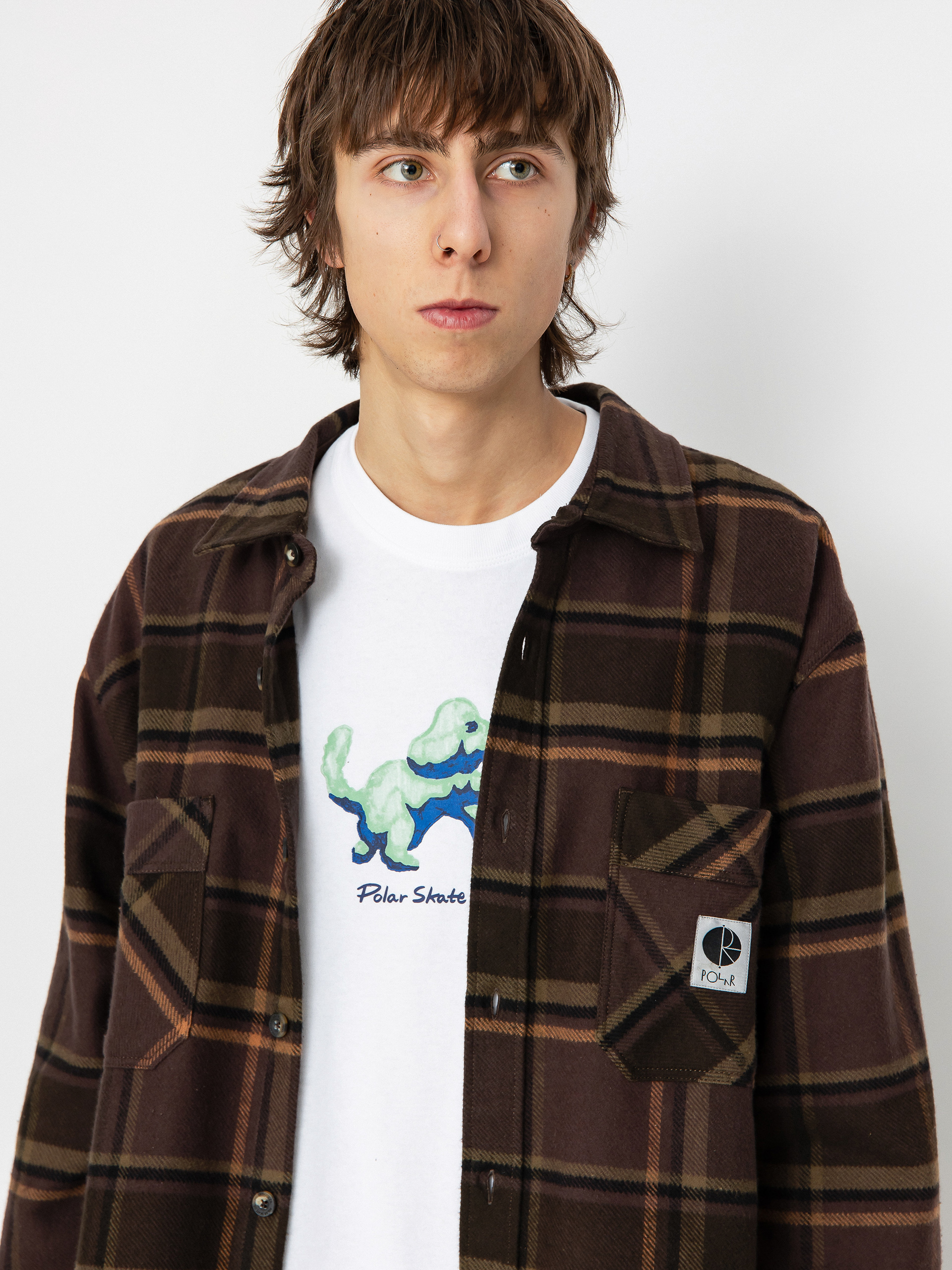 Polar Skate Mike Flannel Ing (brown/mauve)