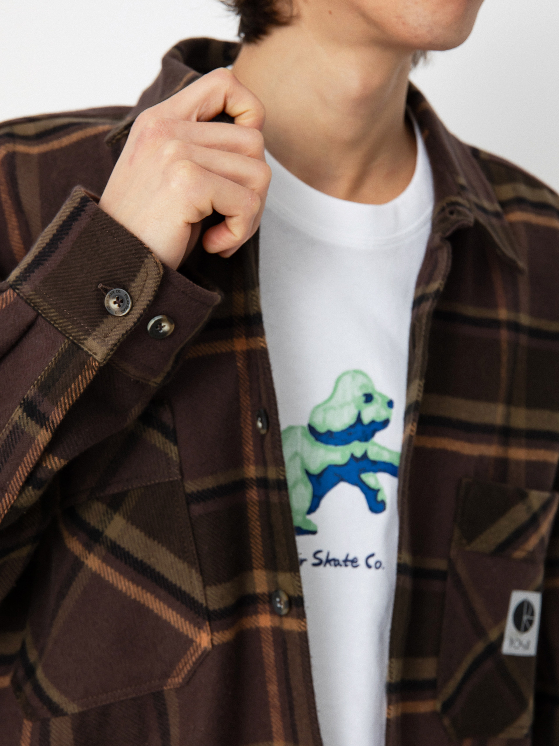 Polar Skate Mike Flannel Ing (brown/mauve)