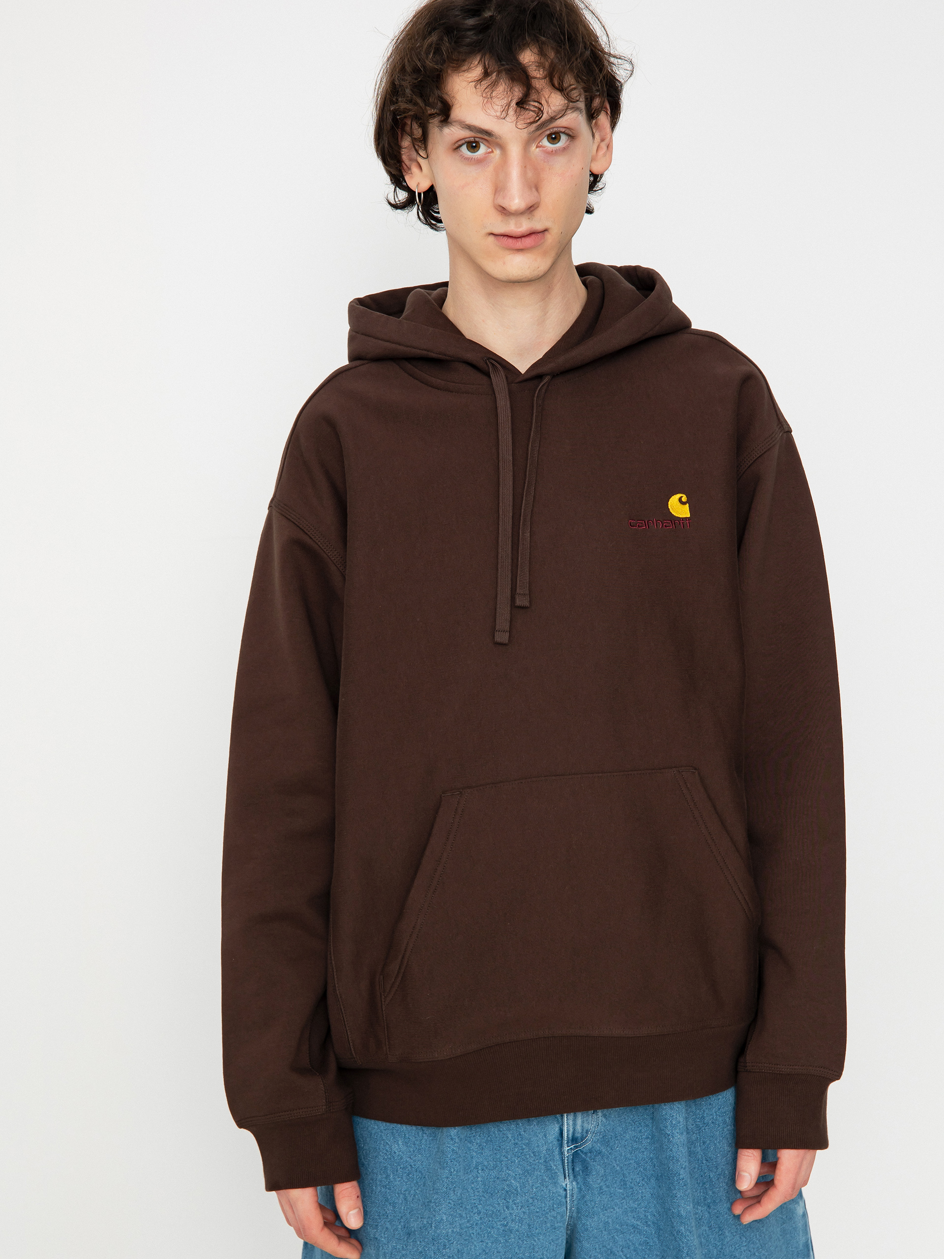Carhartt WIP American Script HD Kapucnis pulóver (tobacco)