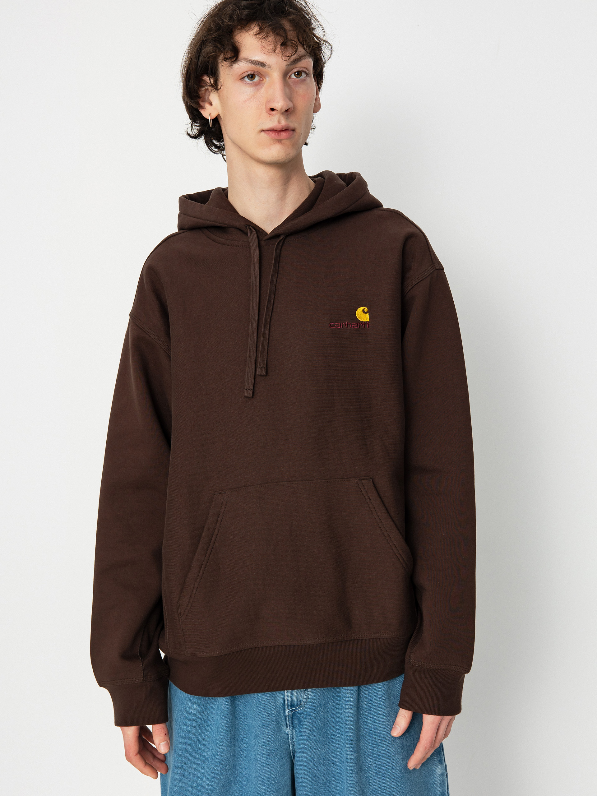 Carhartt WIP American Script HD Kapucnis pulóver (tobacco)
