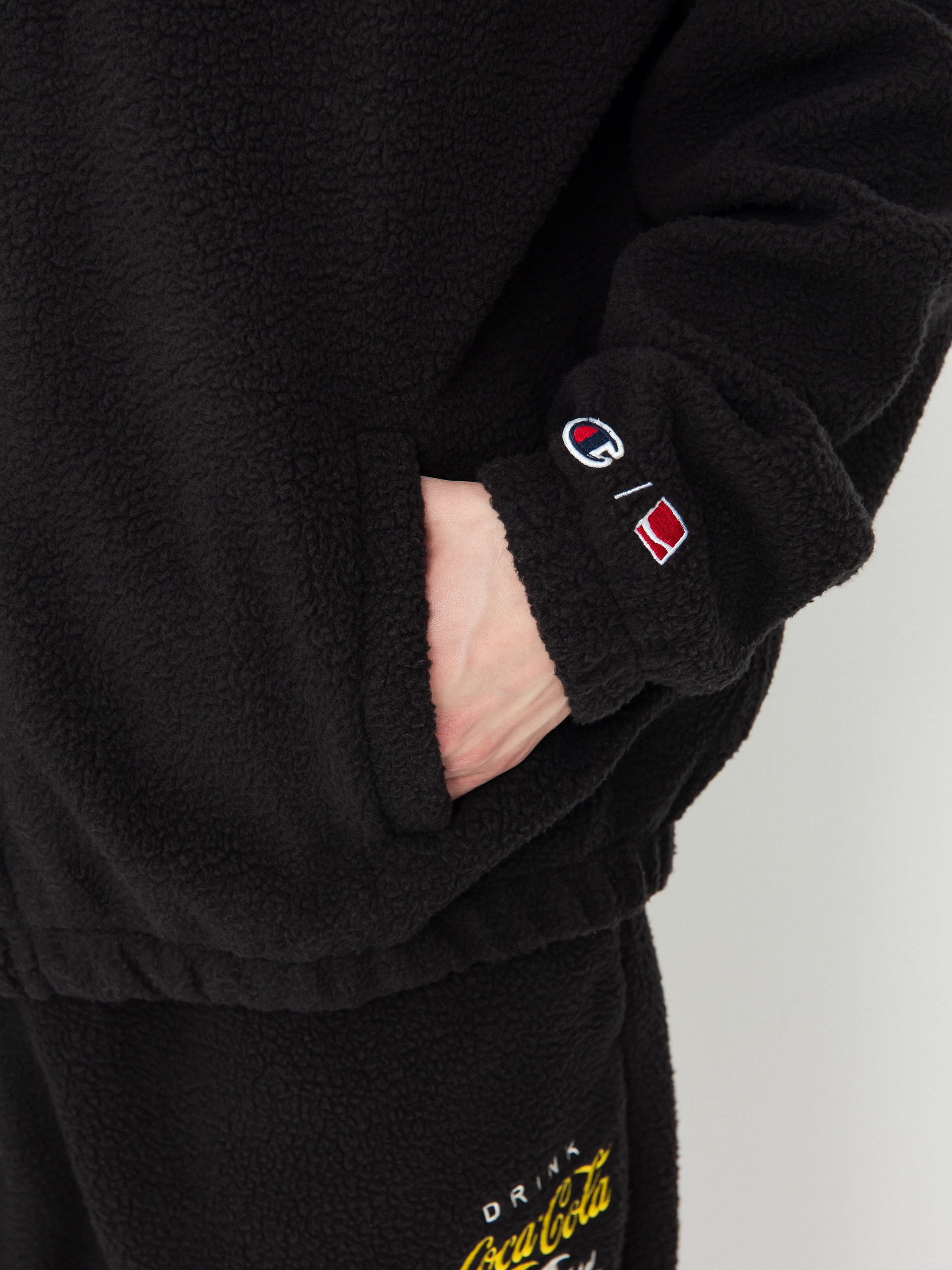 Férfi Champion X Coca Cola Full Zip Top 220187 Polár pulóver (nbk)