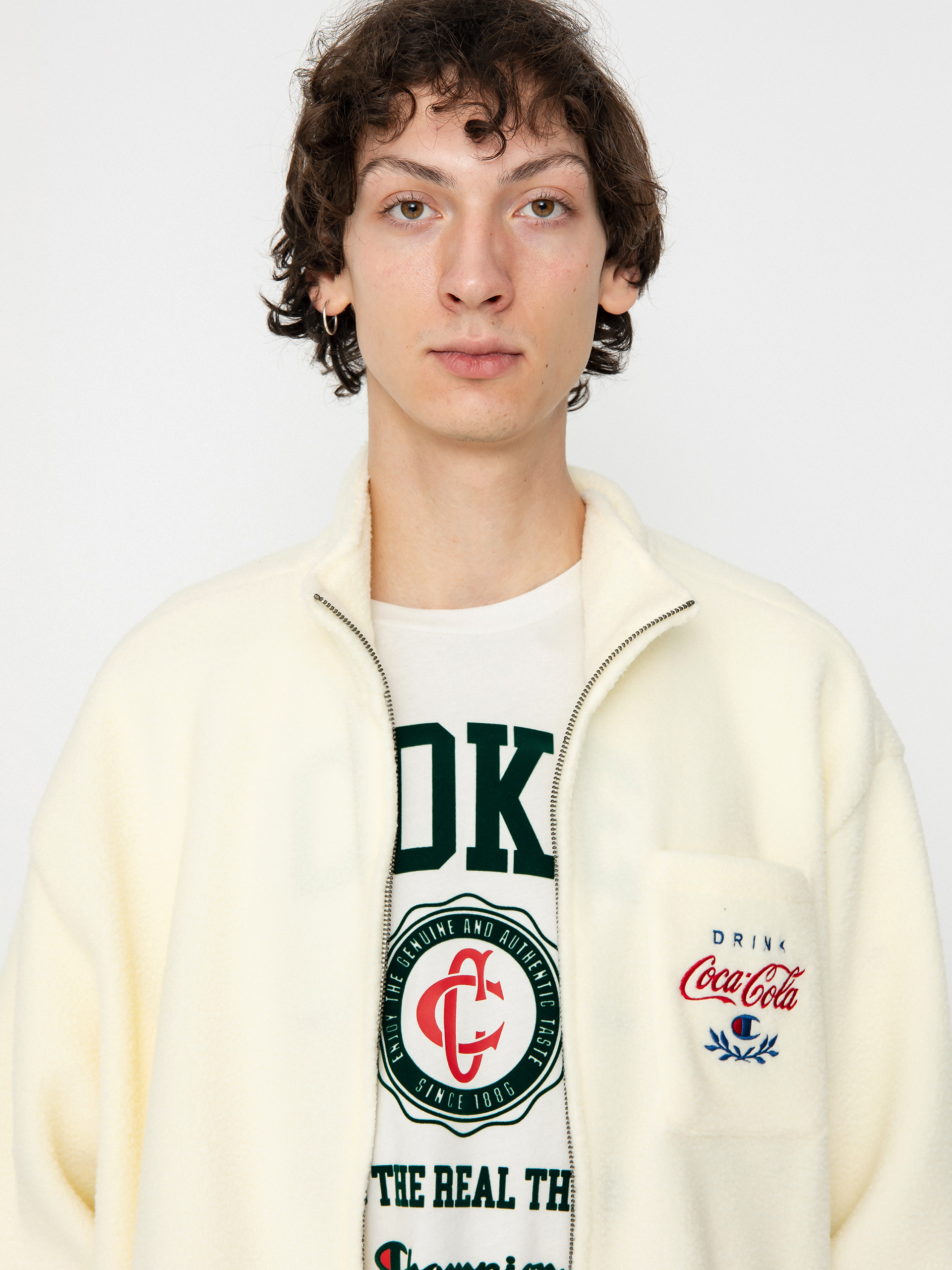Férfi Champion X Coca Cola Full Zip Top 220187 Polár pulóver (ofw)