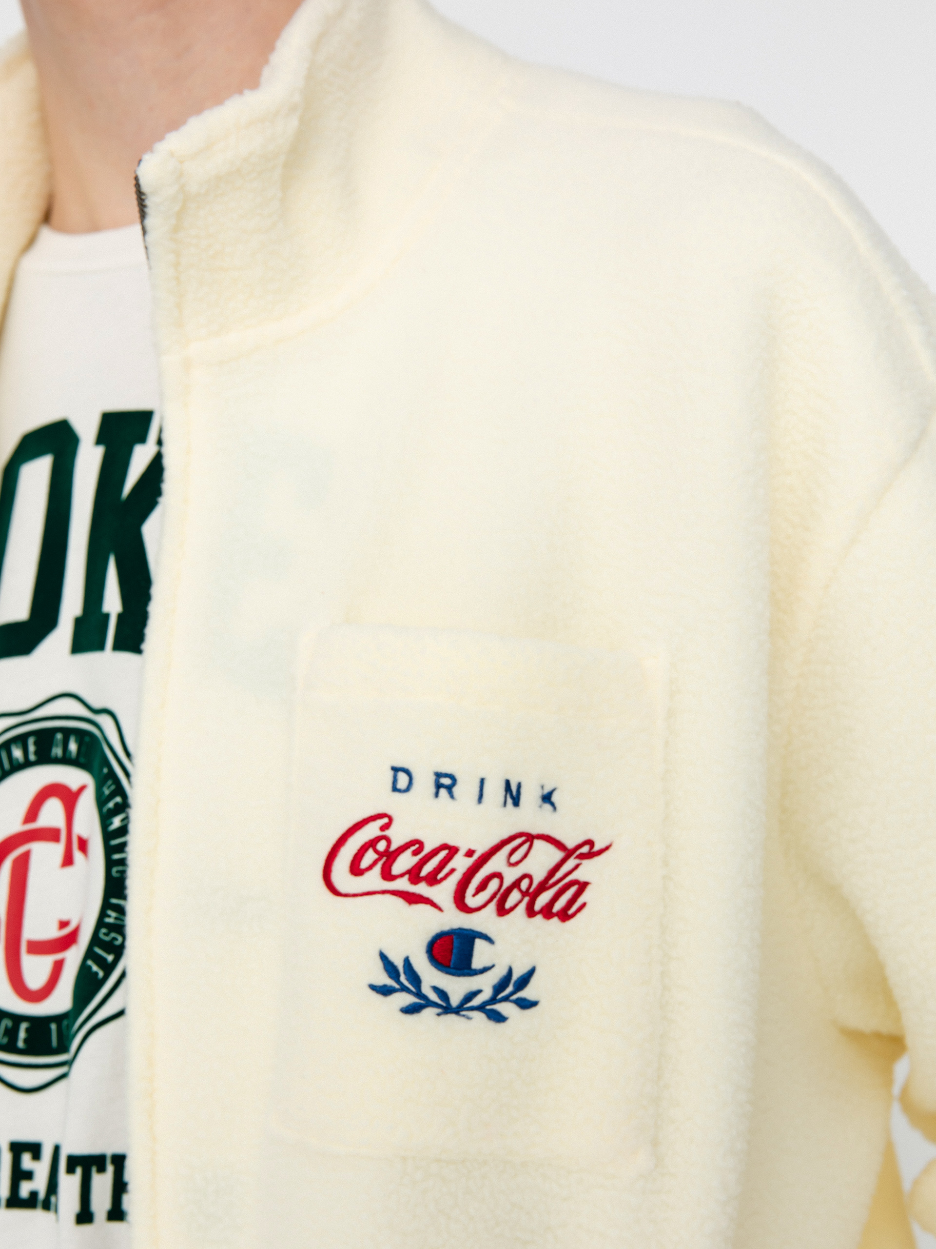 Férfi Champion X Coca Cola Full Zip Top 220187 Polár pulóver (ofw)