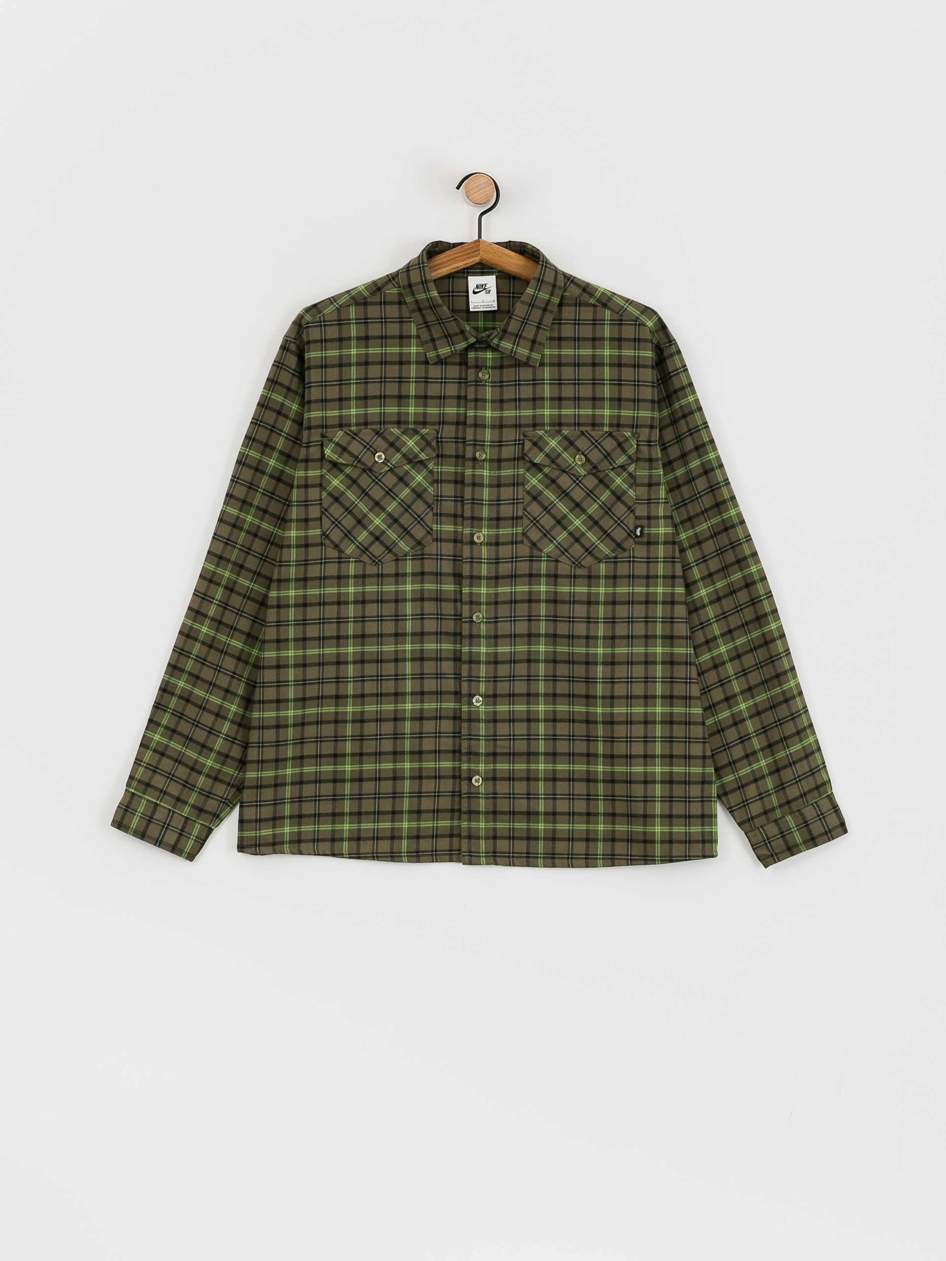 Nike SB Flannel Button Up Ing (medium olive/cargo khaki)